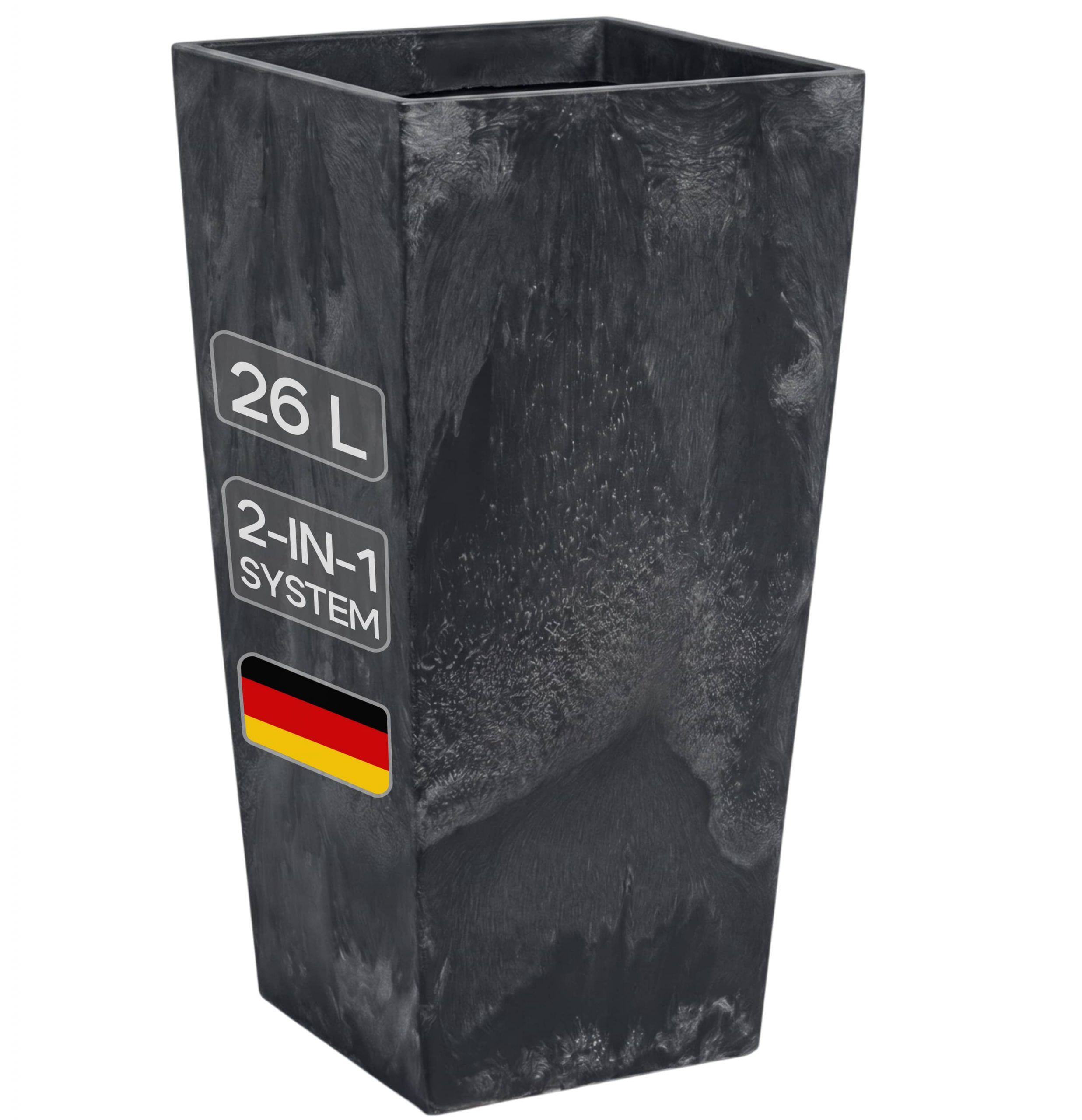 Blumentopf Betonoptik Anthrazit 26L