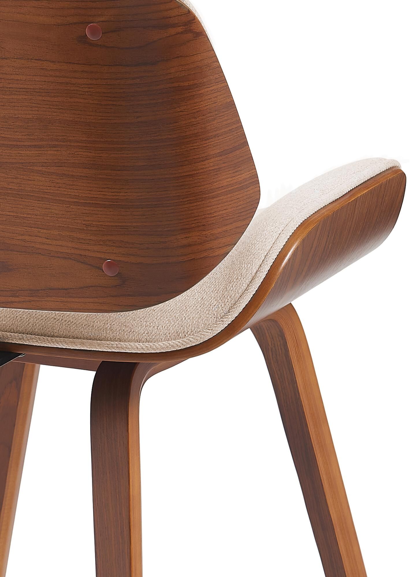 Besucherstuhl Beverley Stoff, walnuss/creme