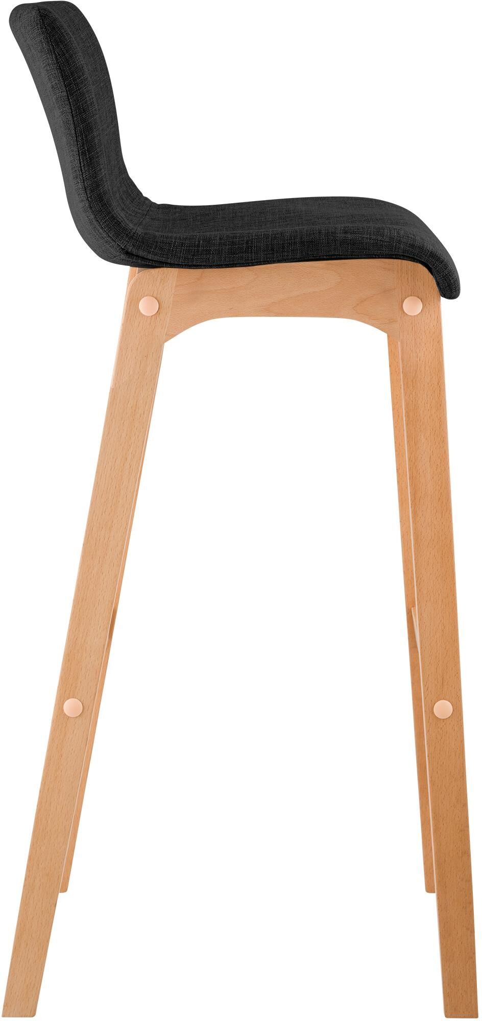 2er Set Barhocker Hoover Stoff Natura, dunkelgrau