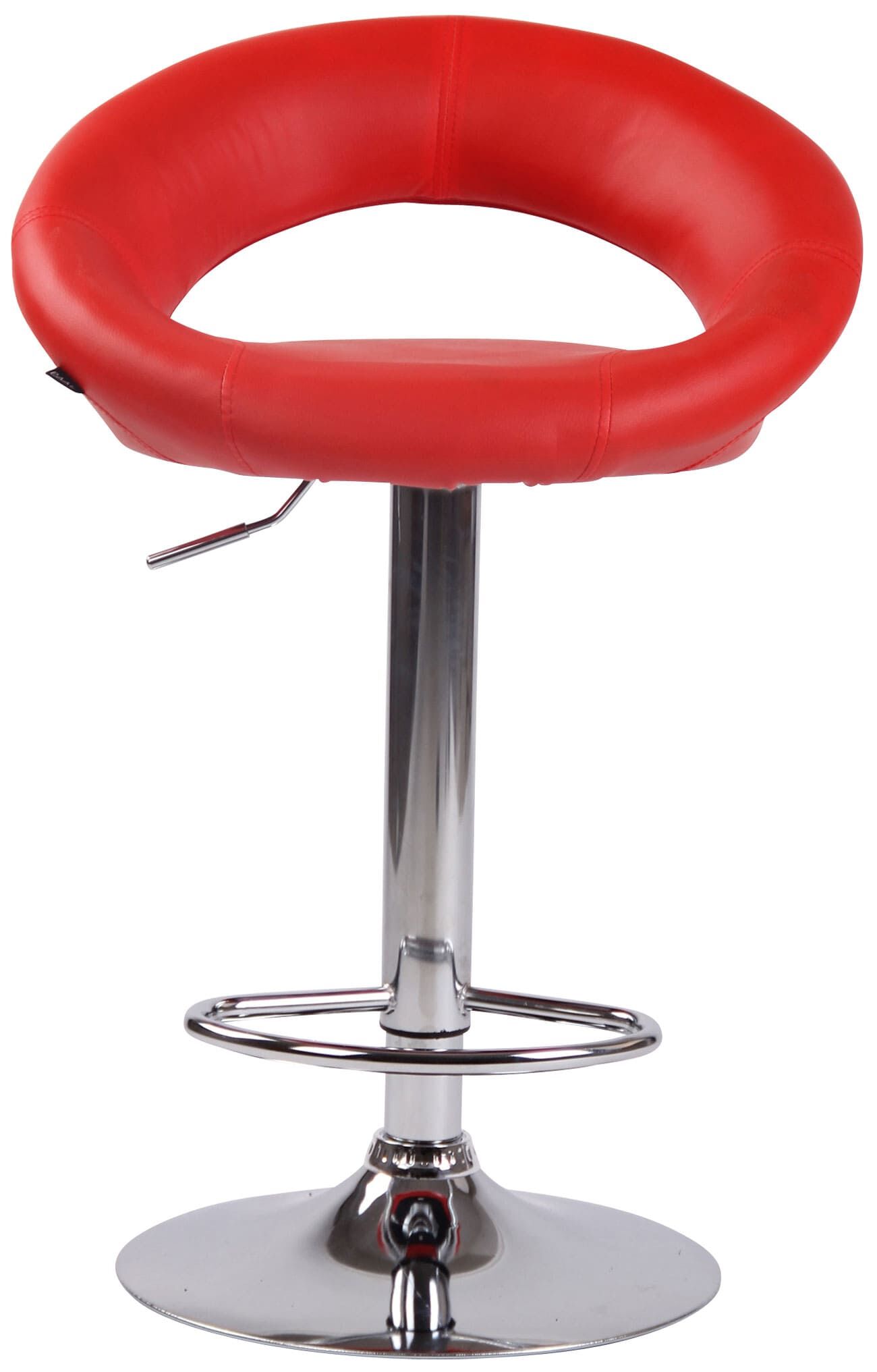 2er Set Barhocker Olinda Kunstleder chrom, rot