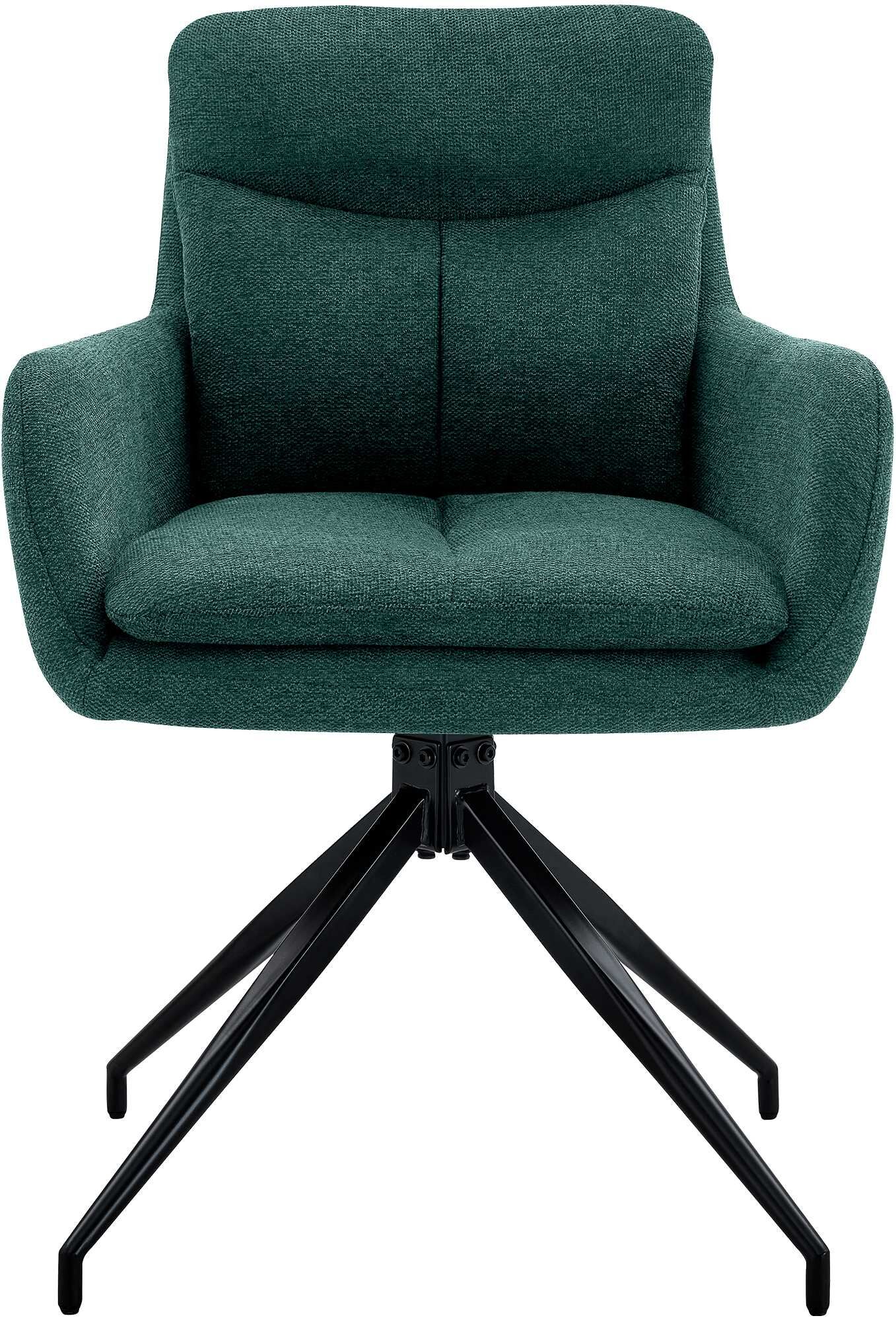 2er Set Esszimmerstuhl Somers Stoff, grün