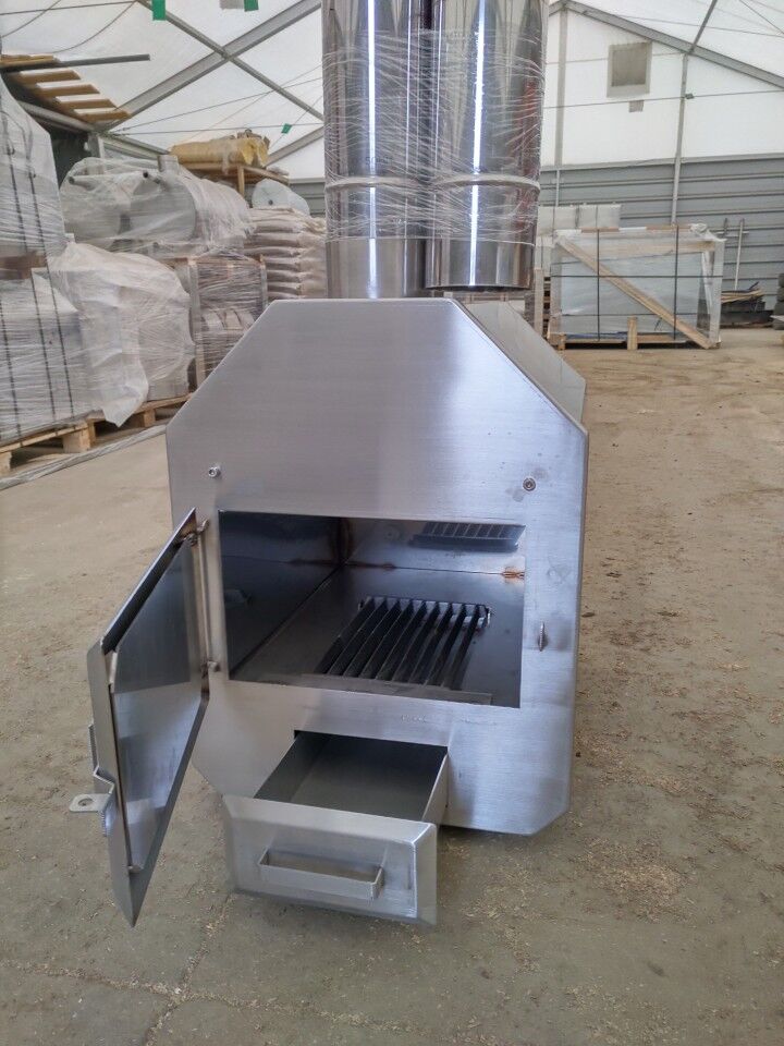 Holz Außenofen für Badebottich Pool 35 KW, V2A Stahlofen