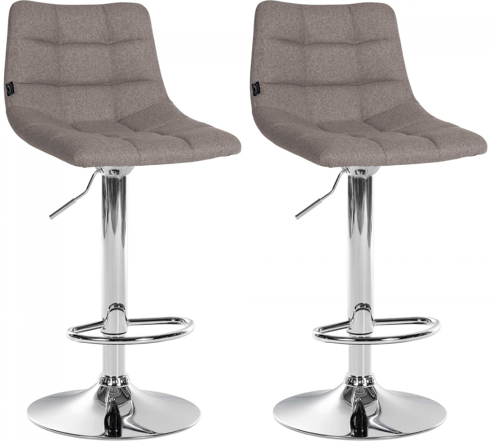 2er Set Barhocker Jerry Stoff chrom, grau