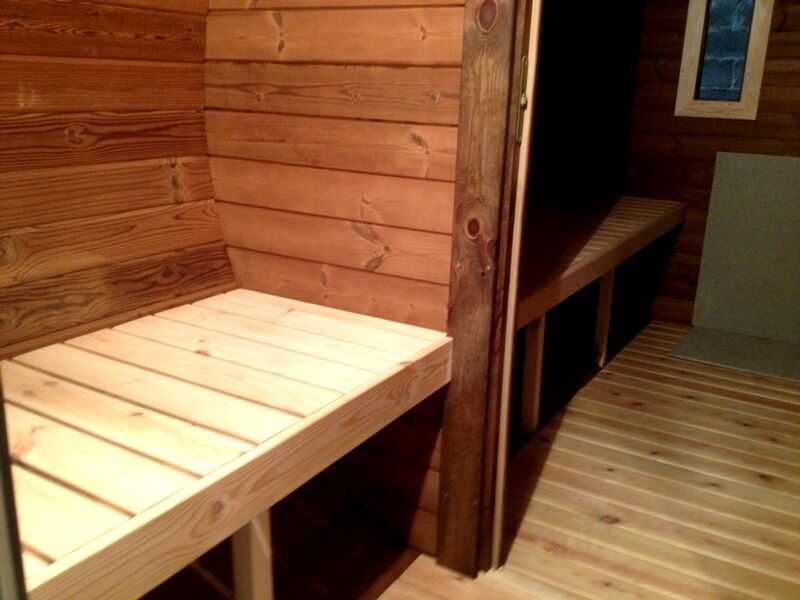 Fass-Sauna Premium Innenansicht, Vorraum