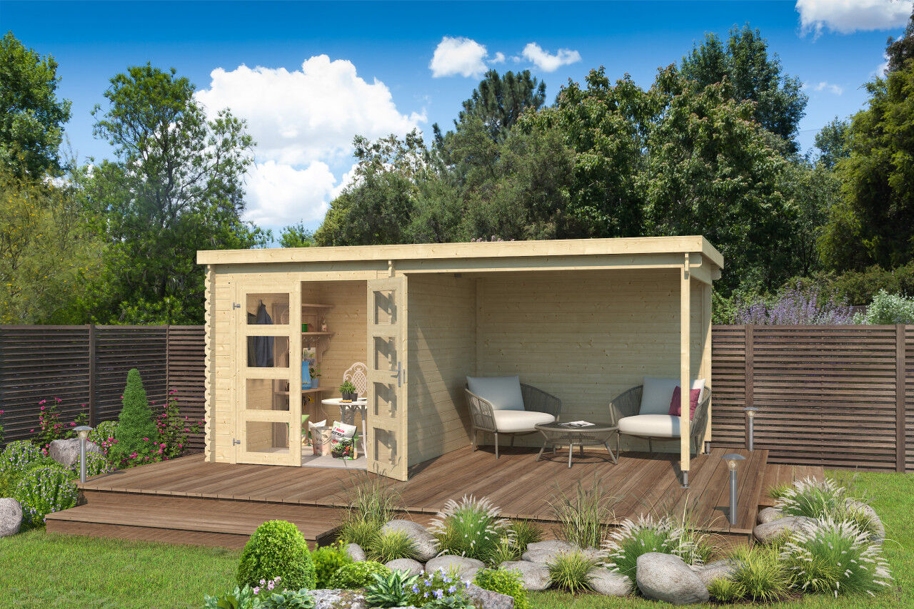 Lasita Maja Pultdach Gartenhaus Long Beach