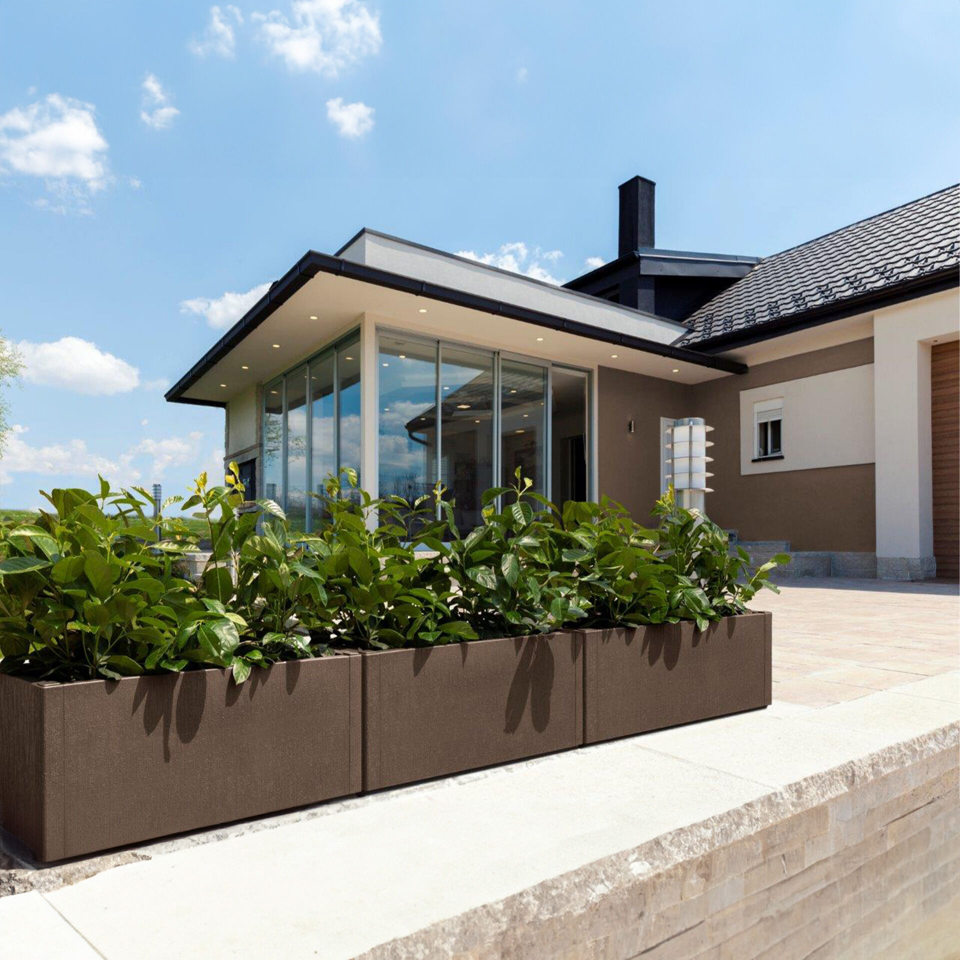 Blumentopf Ethica Braun Kunststoff 80x36x36cm