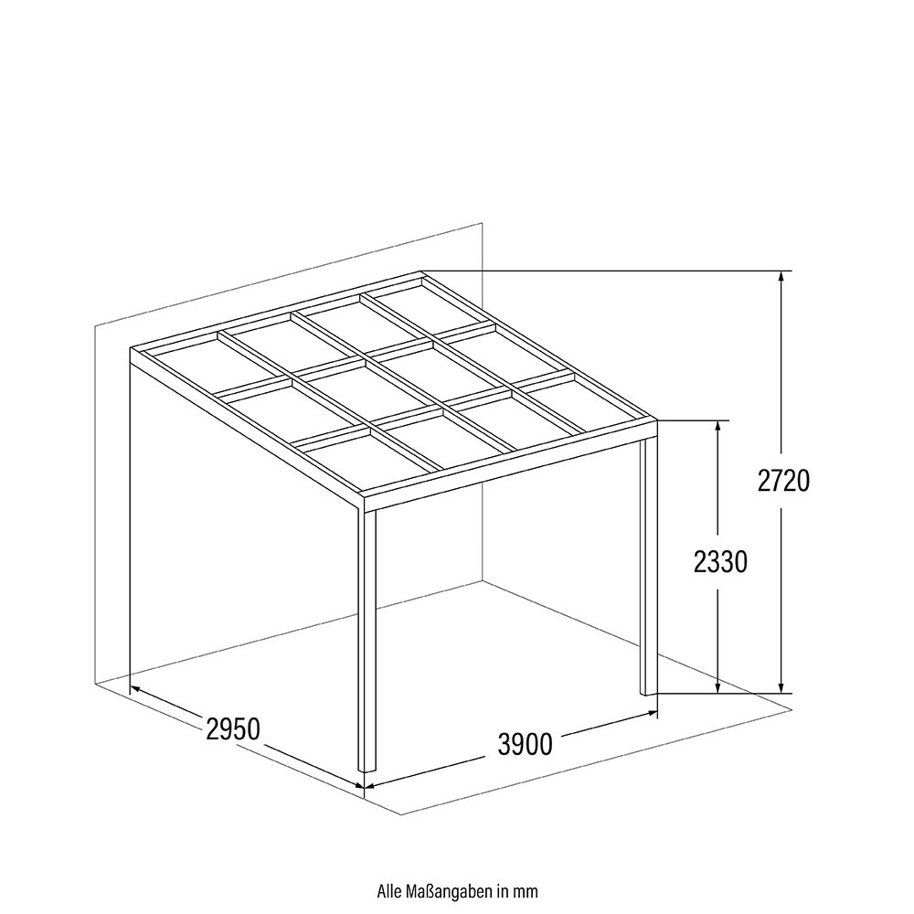 Terrassenüberdachung SOLIS DELUXE - 390 x 295 x cm Grau