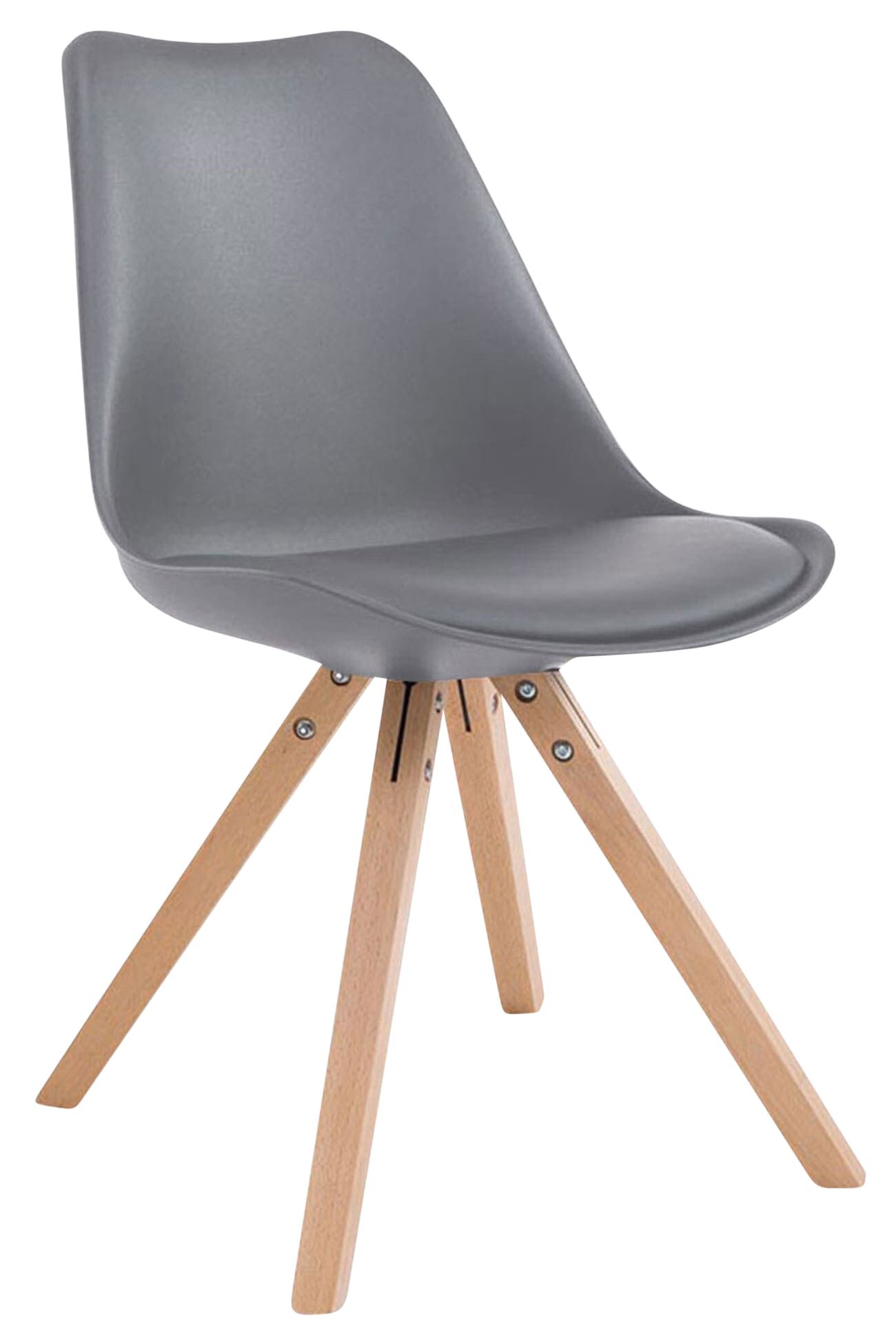 4er Set Stühle Toulouse Kunstleder Natura Square, grau