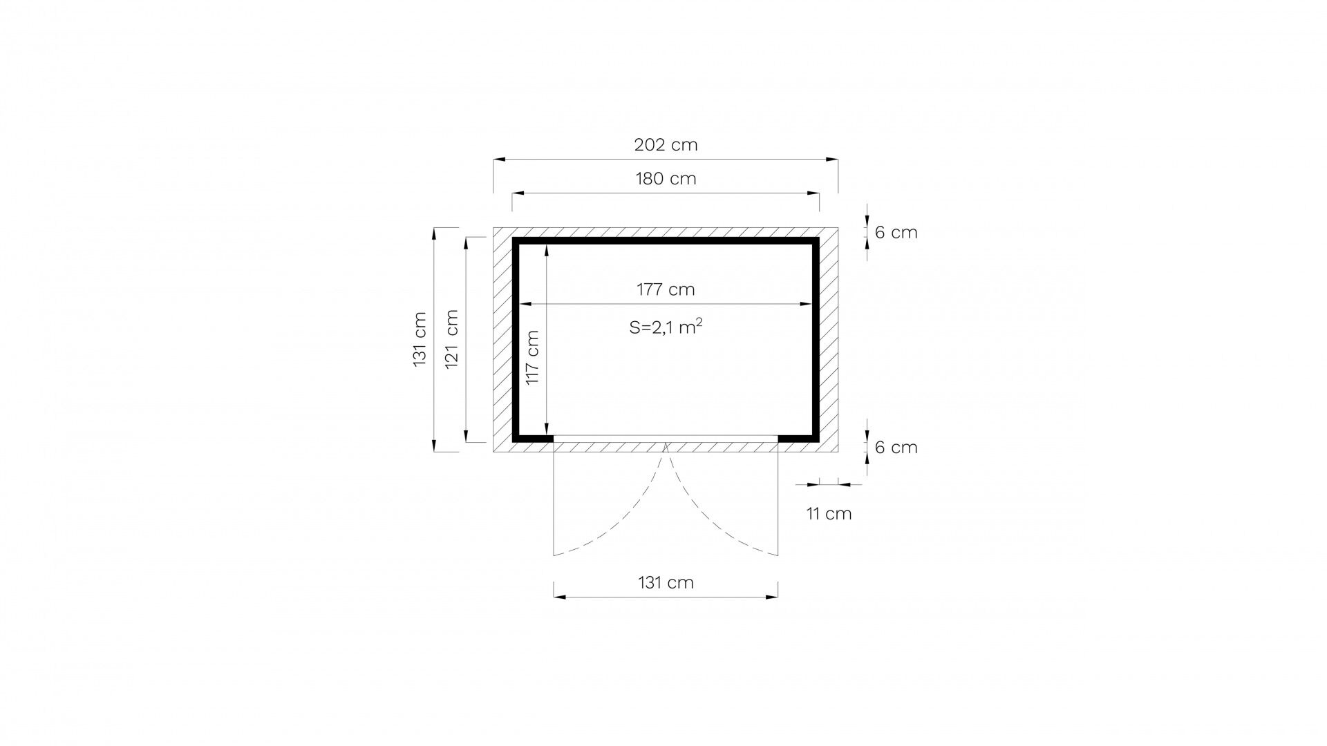 Gartenhaus Sylt 1 naturbelassen 180 x 120 cm