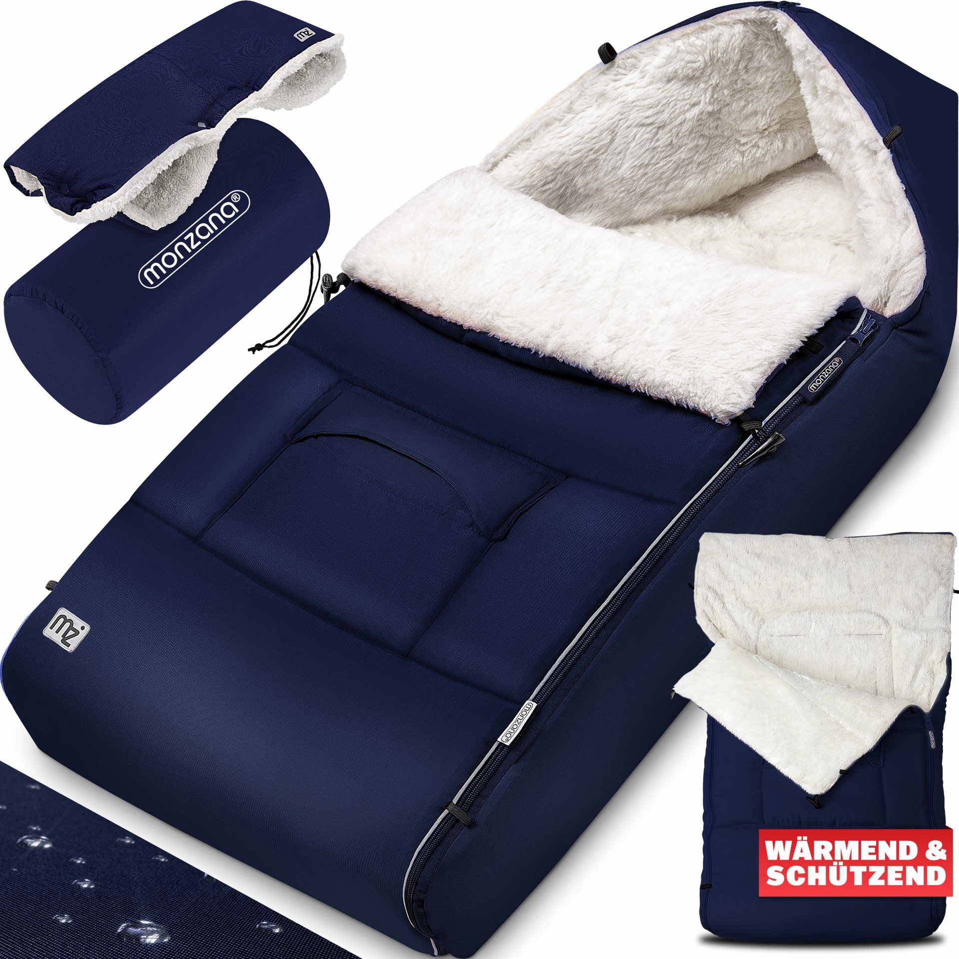 Babyfußsack Marine Kinderwagen geeignet mit Beutel