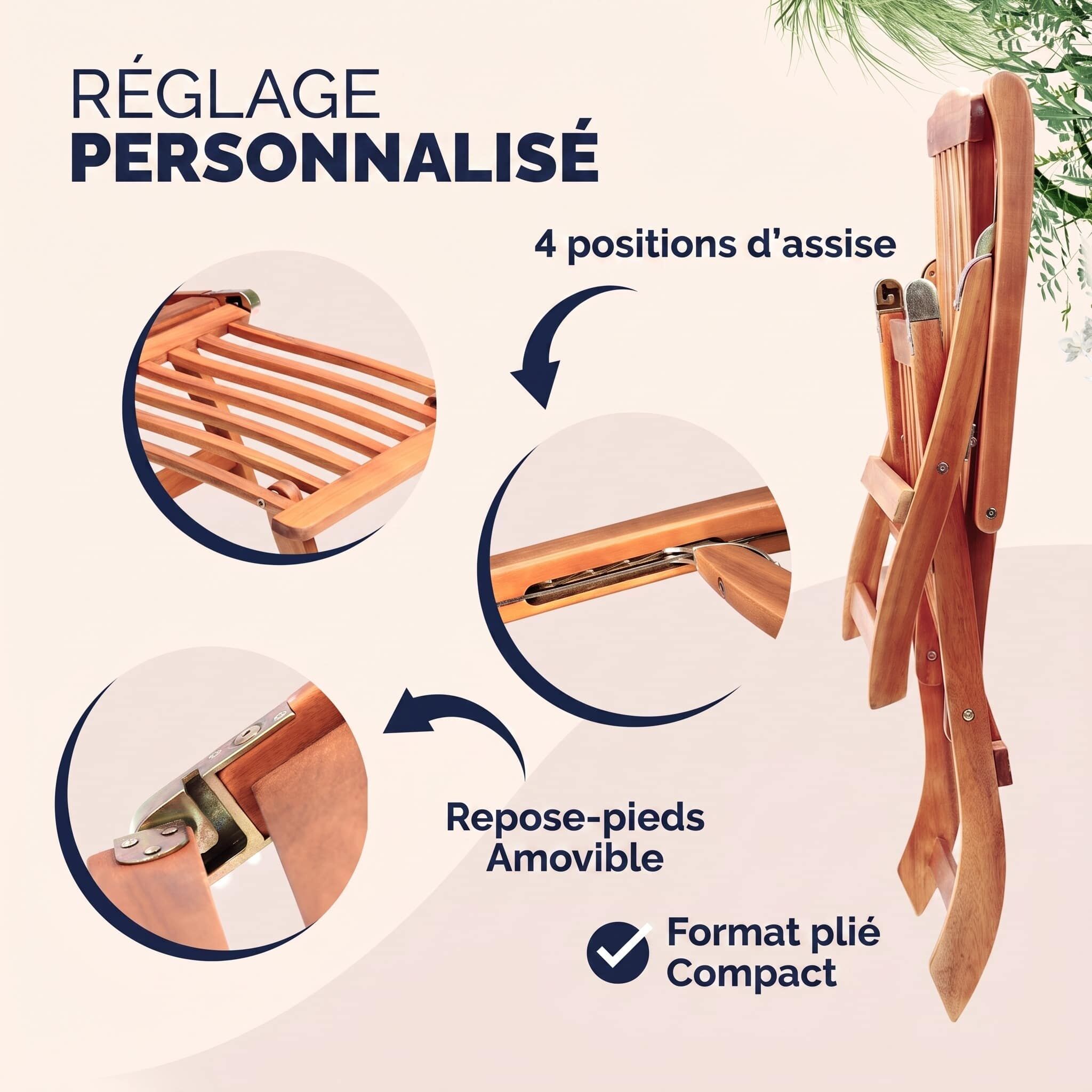 Gartenliege 2er-Set FSC®-zertifiziert Akazie klappbar 160kg belastbar