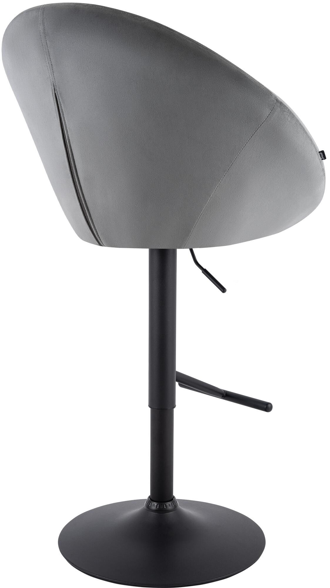 Barhocker London Samt schwarz, grau