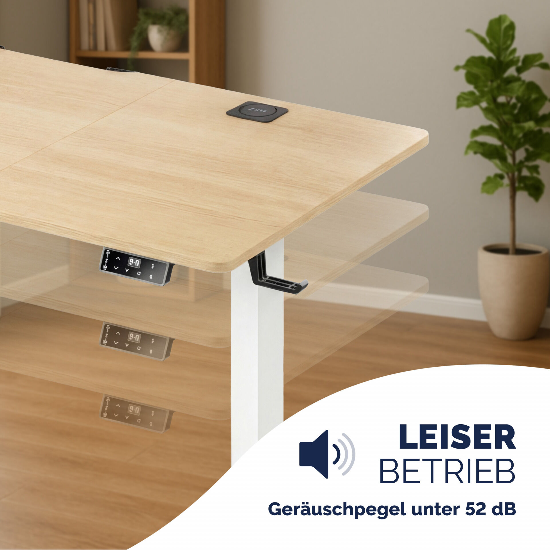 Höhenverstellbarer Schreibtisch Beige 160x75x72-117cm