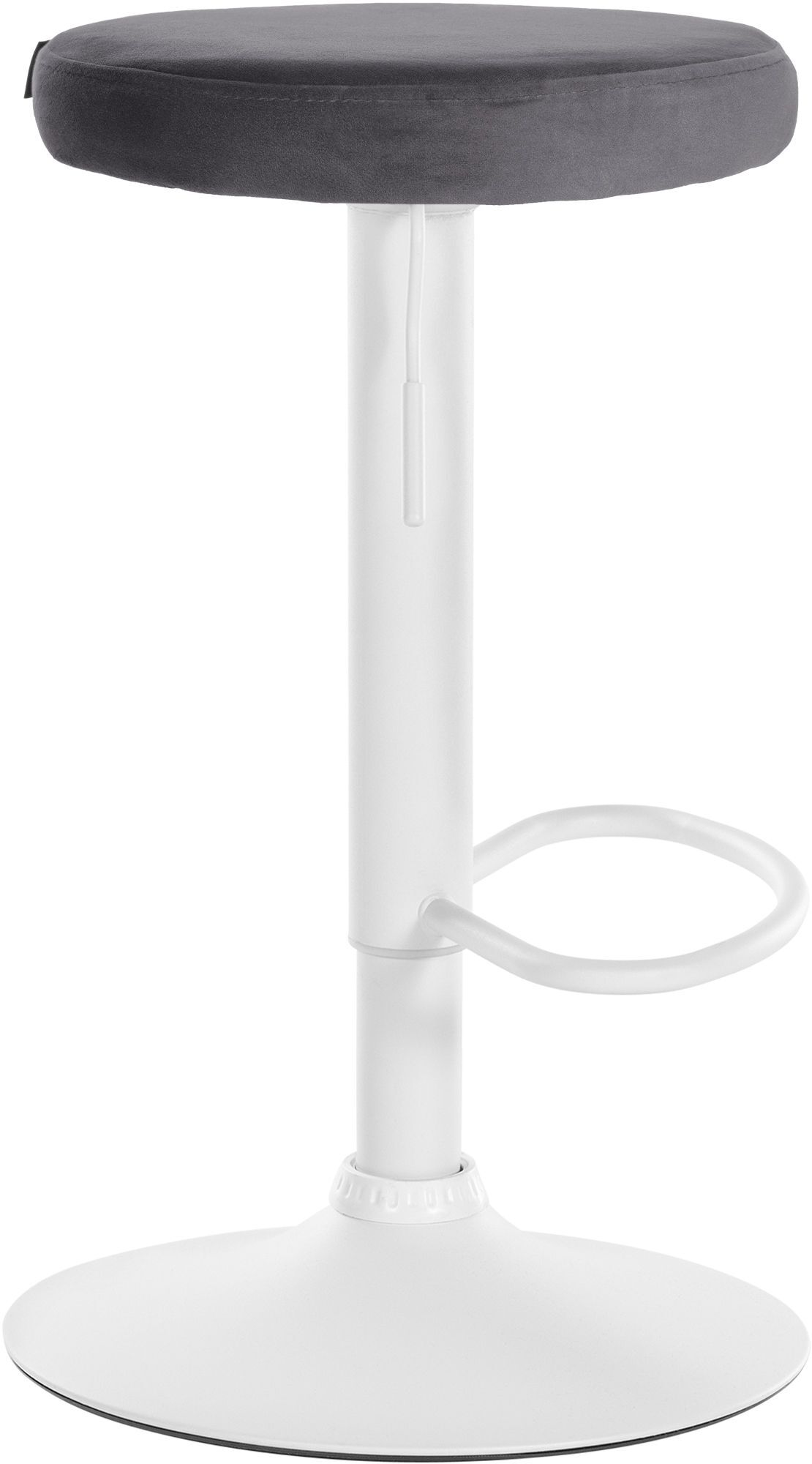 2er Set Barhocker Ponte Samt weiß, dunkelgrau