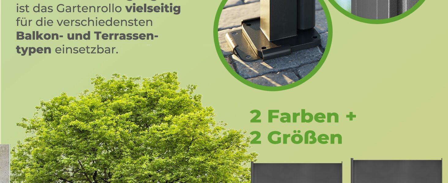 Seitenmarkise Nosara Anthrazit 160x300cm ausziehbar