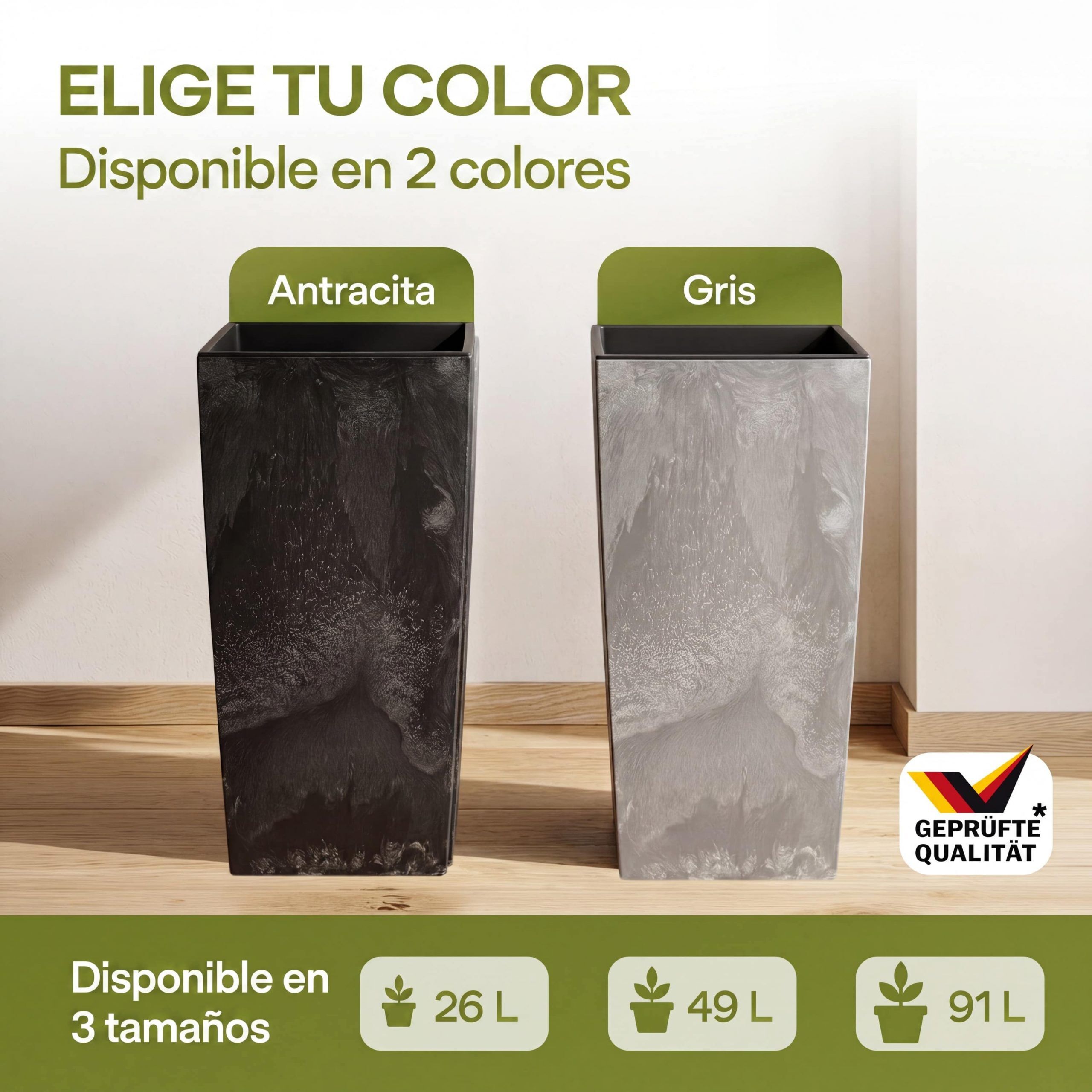 Blumentopf Betonoptik Grau 49L