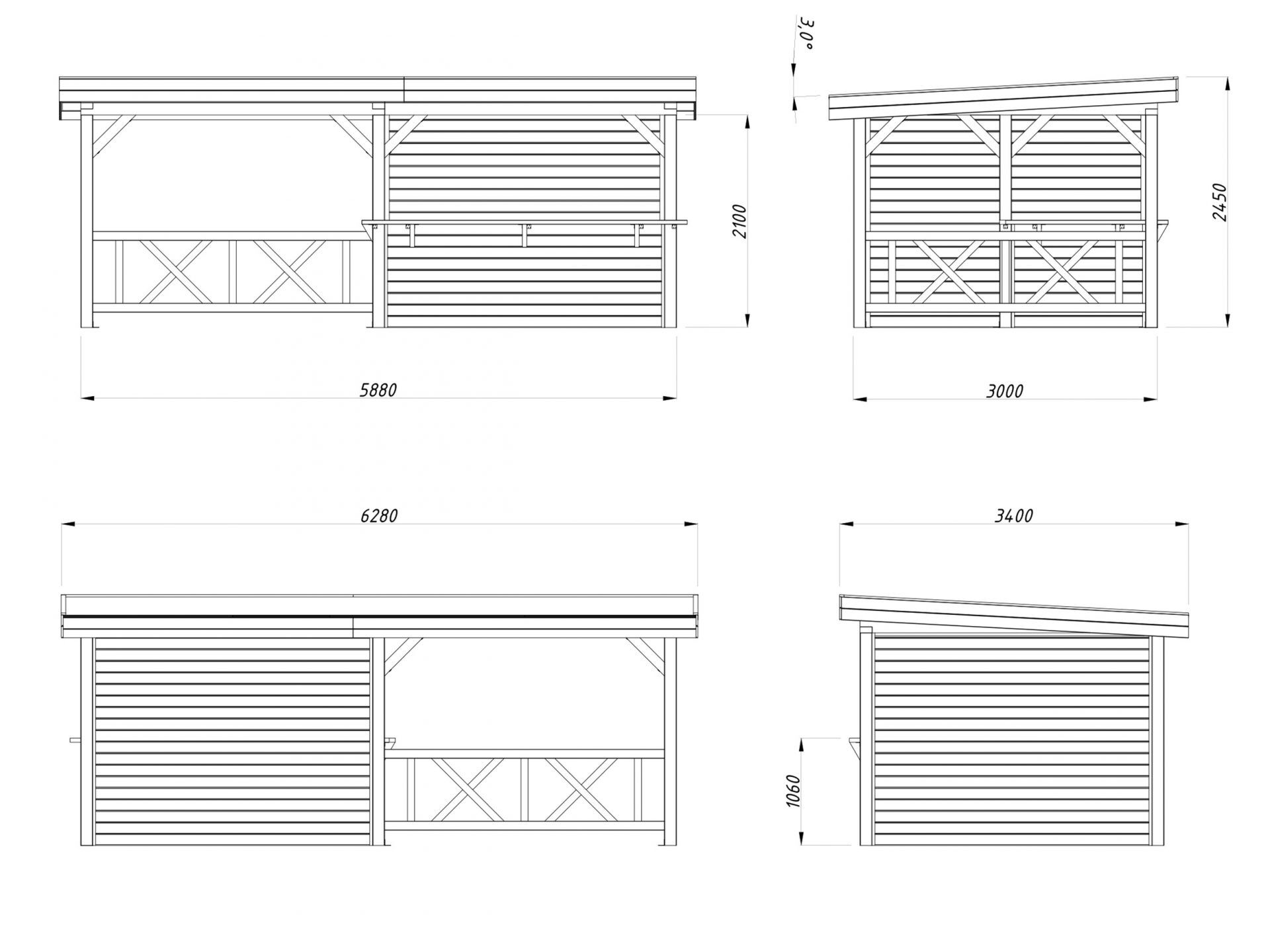 Palmako Pavillon Lenna 16,6 m2 Set 310