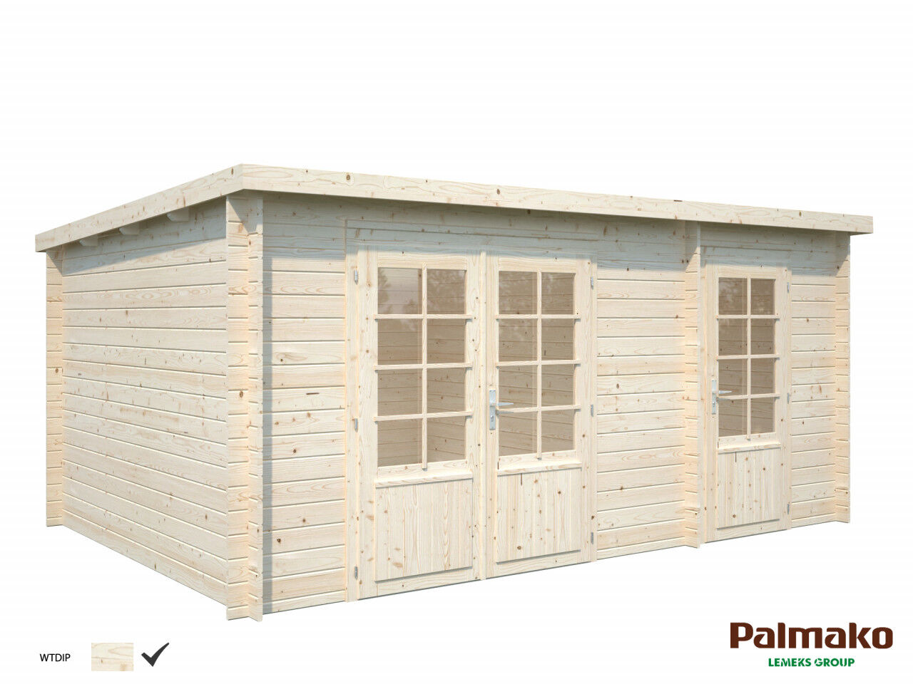 Flachdach Palmako Gartenhaus Ella 13,1 m²
