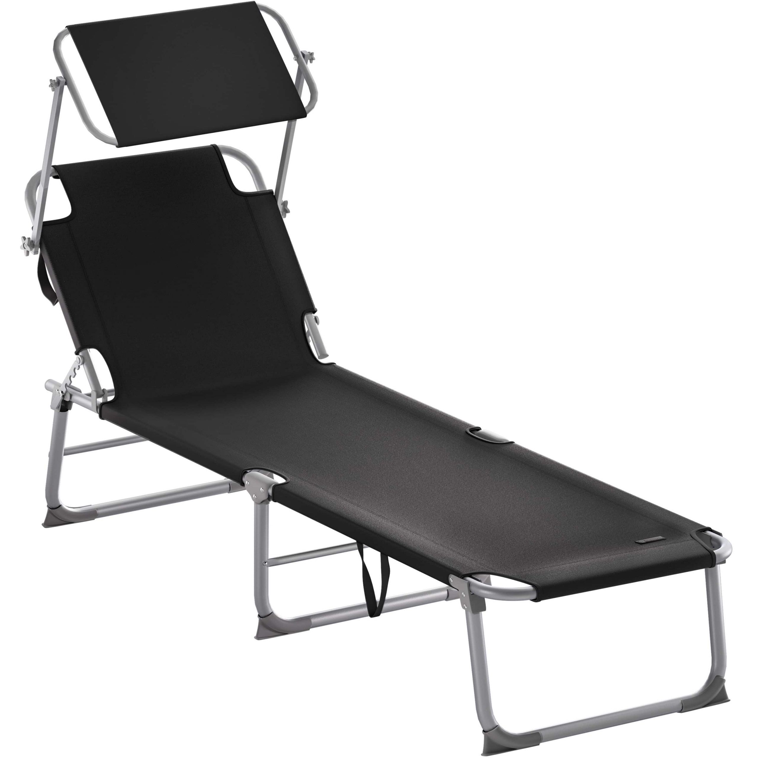 Gartenliege Hawaii Schwarz Alu 190x60x30cm