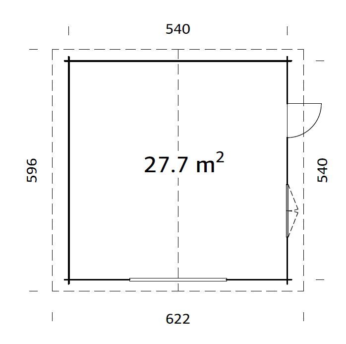 Palmako Holzgarage Roger 27,7 m²