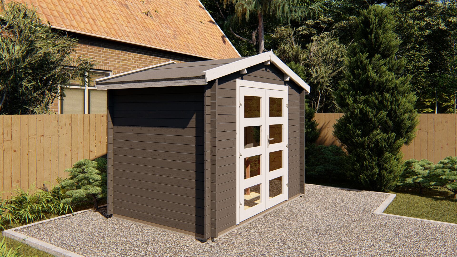 Gartenhaus 3×2 Funny 10 Holz Gartenhaus mit Doppeltür und Satteldach
