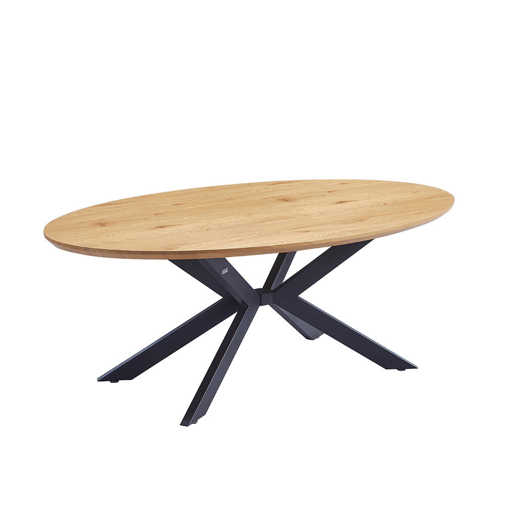 Esstisch Oval AVENTIS inkl. Sternfuß - 200 x 120 cm Light Oak