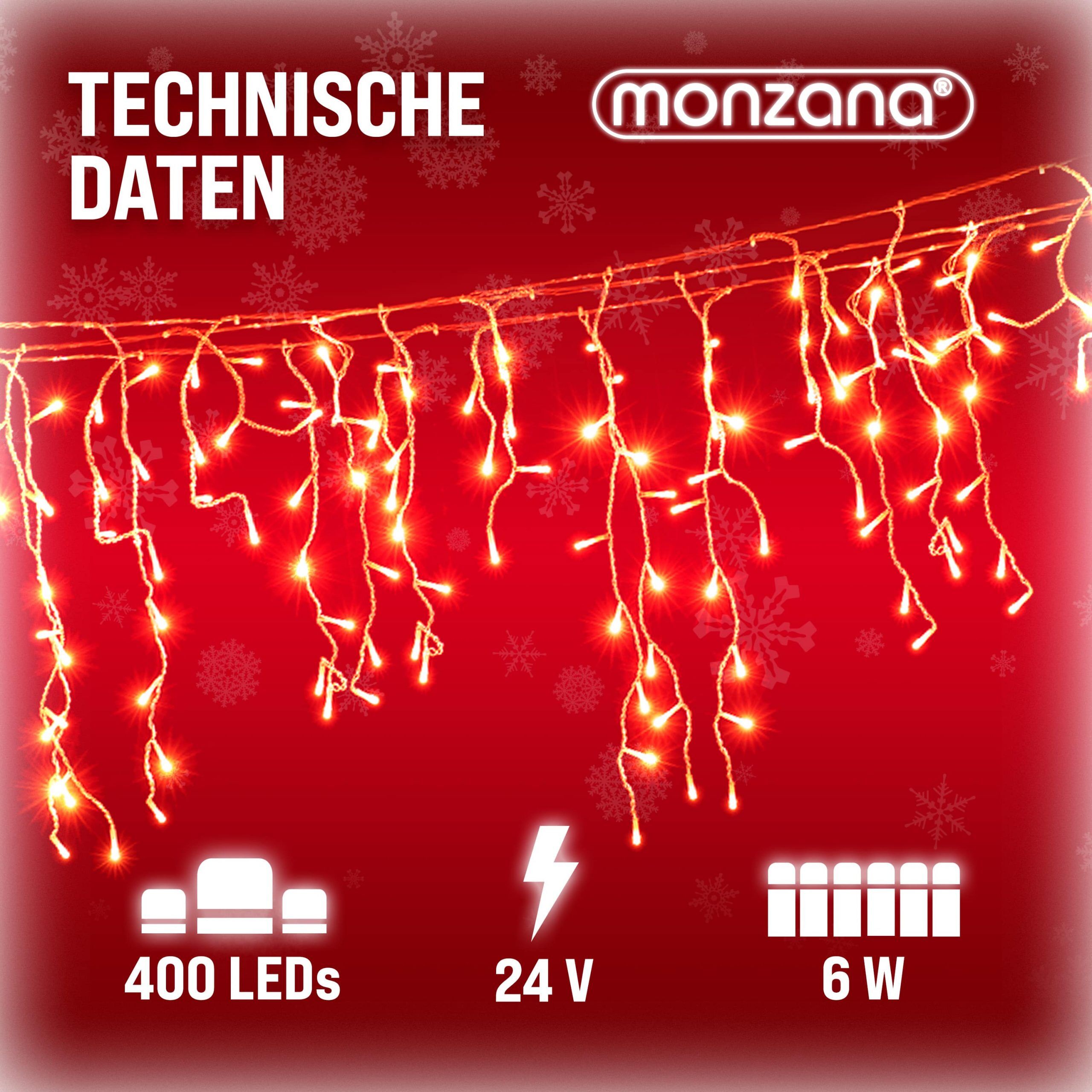 Regenlichterkette LED Warmweiß 15m Fernbedienung
