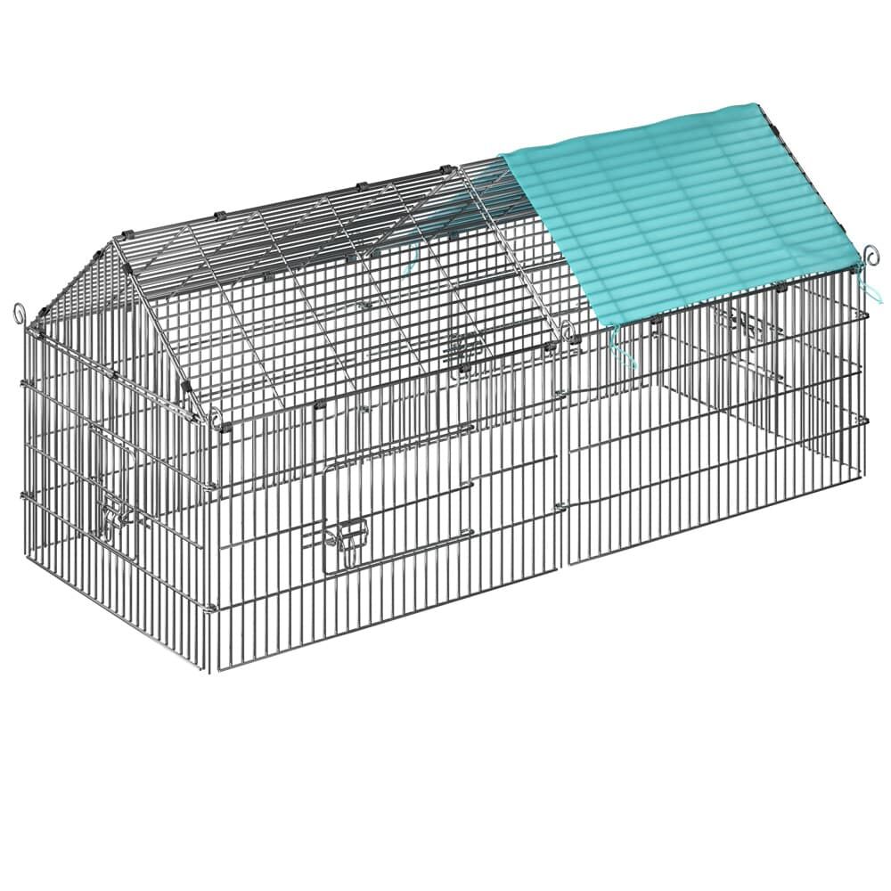 Kaninchen-Freilaufgehege Grün 180x75x75cm Sonnenschutz