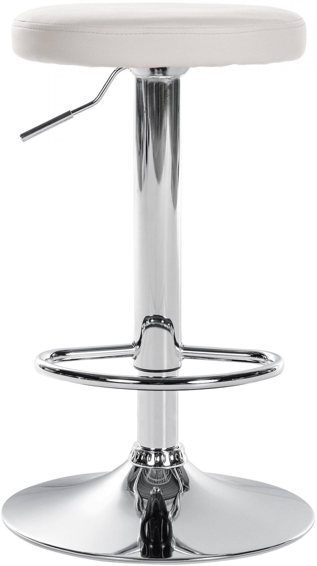 2er Set Barhocker Ponte Kunstleder chrom, weiß