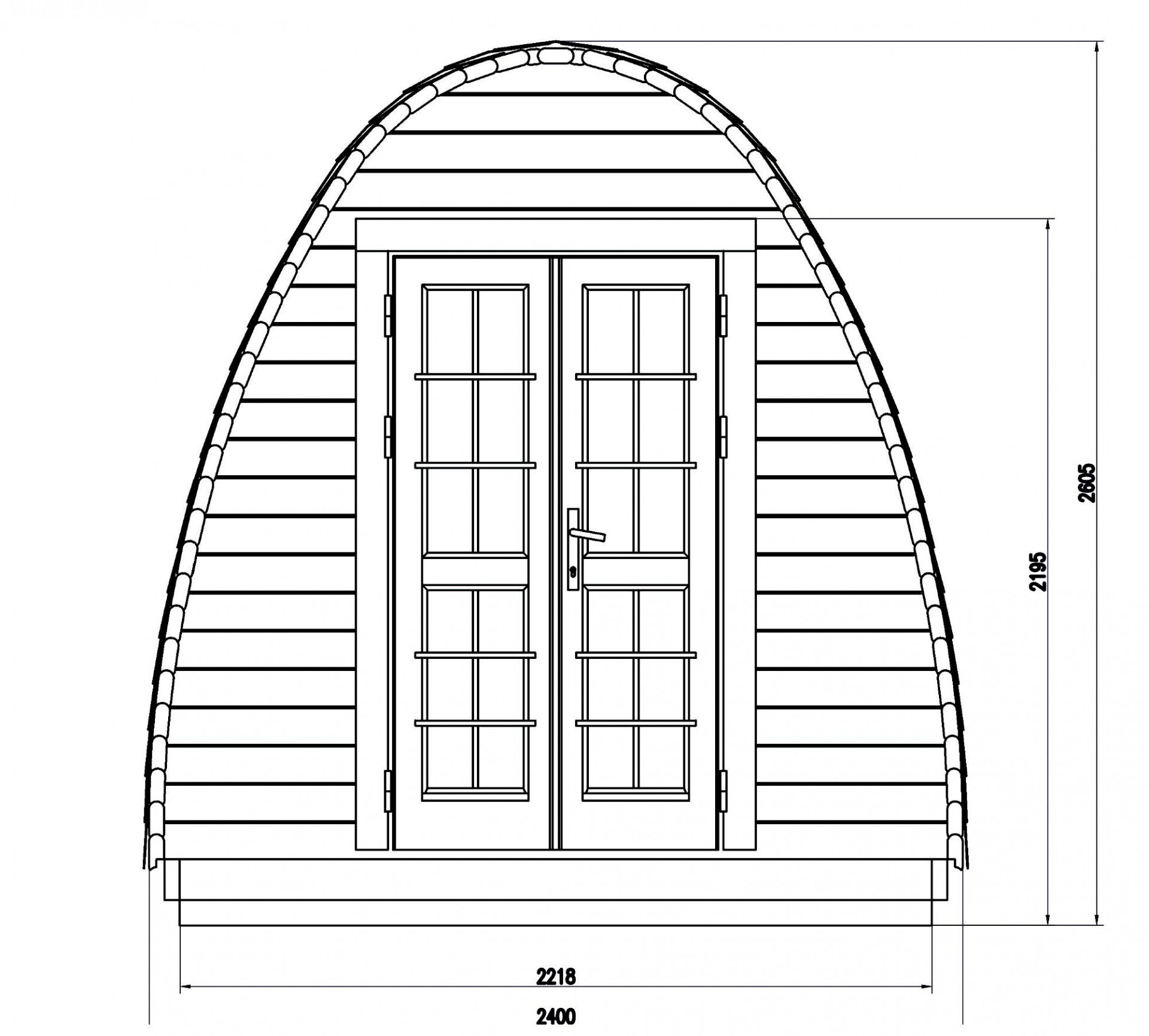 Camping Pod Helsinki 240x590, Bausatz