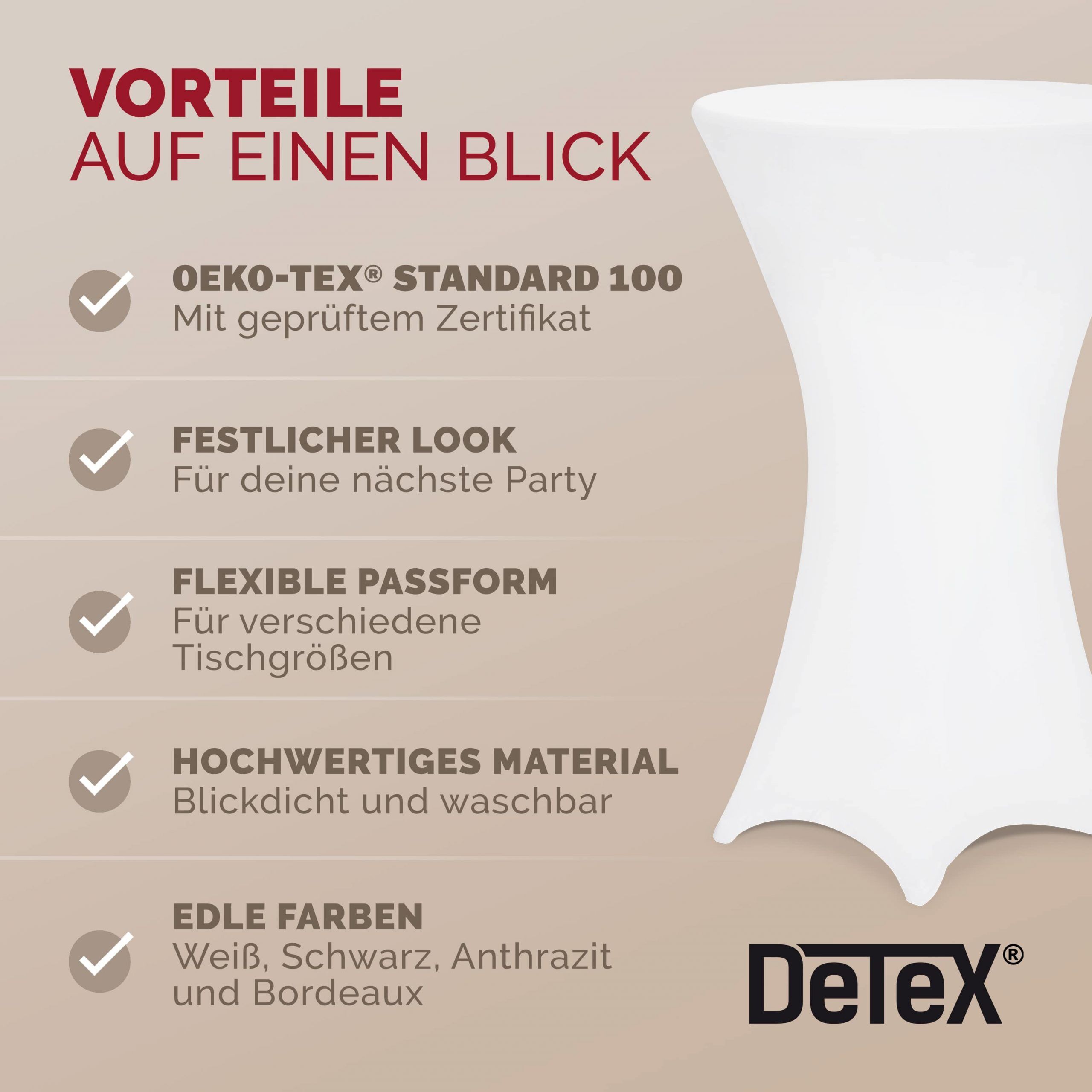 Stehtischhusse Ø80 cm weiß