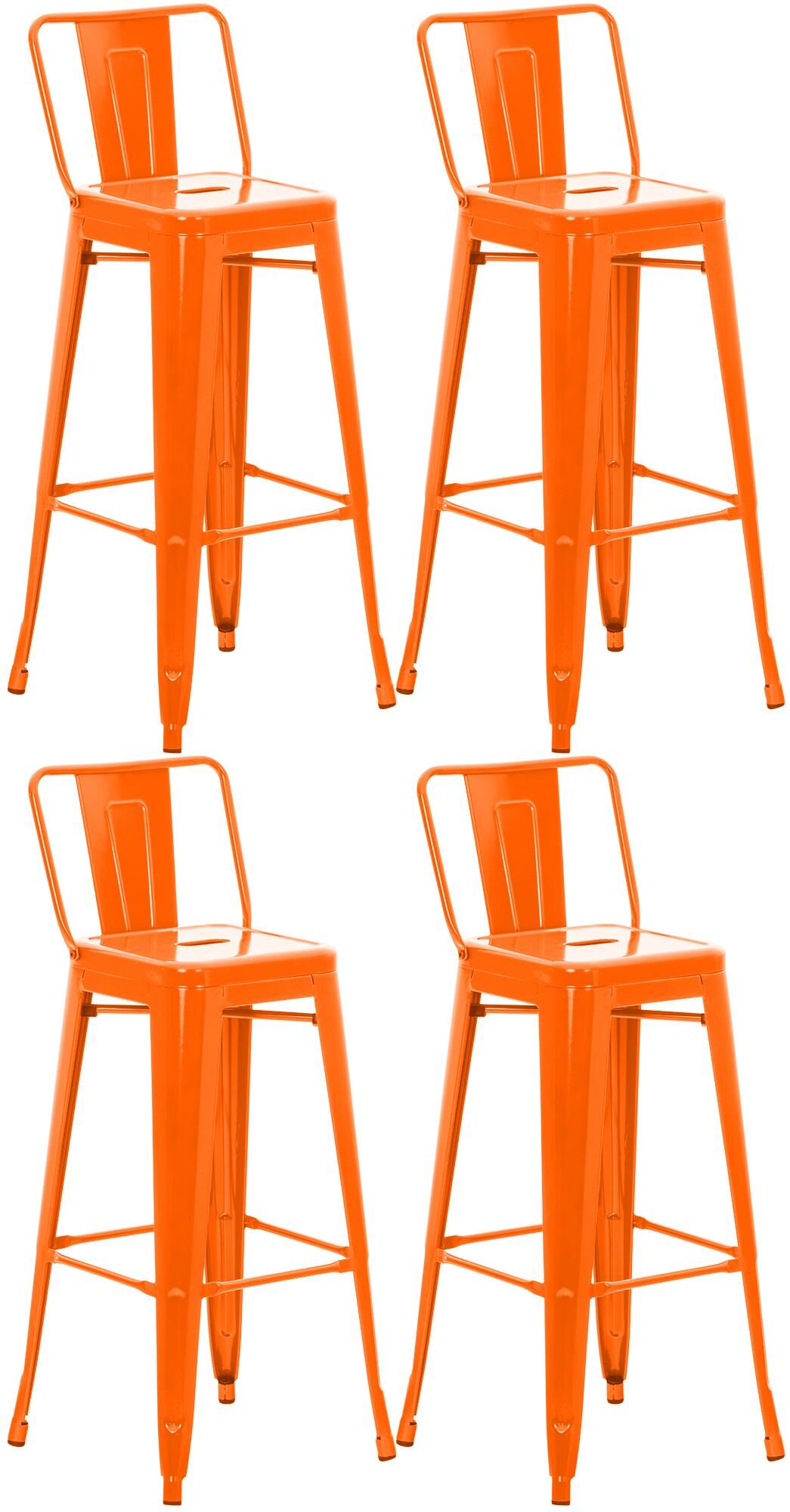 4er Set Barhocker Mason, orange