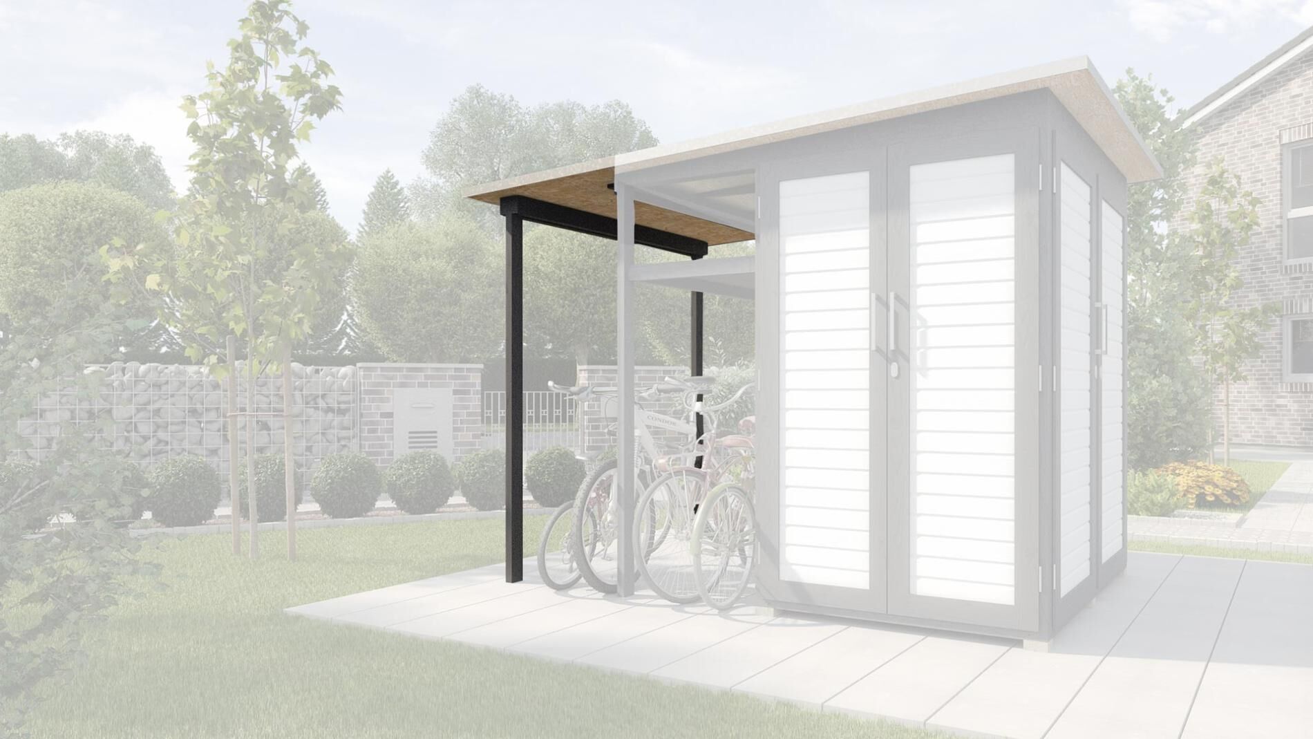 weka Garten [Q] Modul Family, seitlicher Anbau offen, anthrzit/weiß