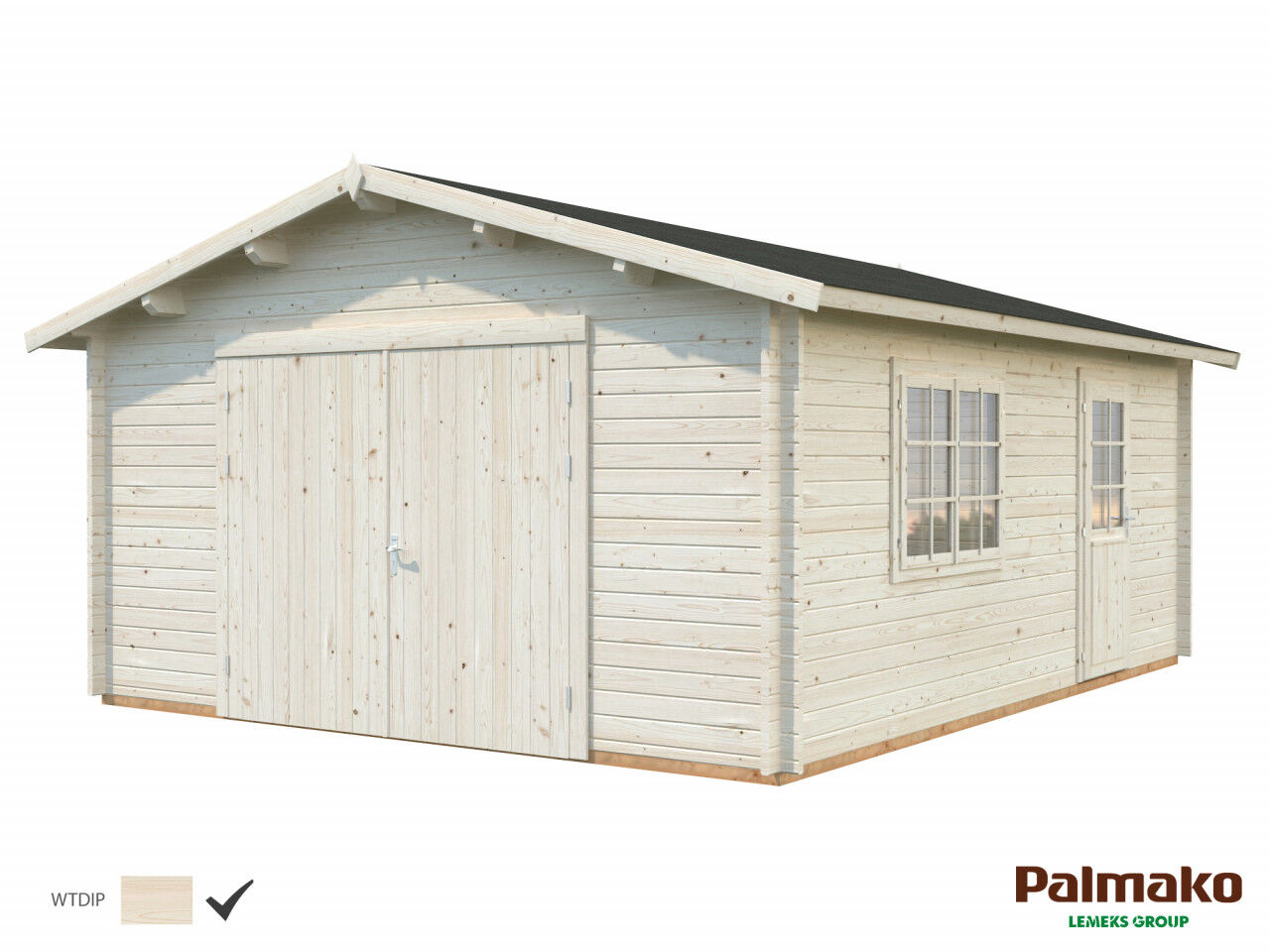 Palmako Holzgarage Roger 23,9 m² mit Holztor