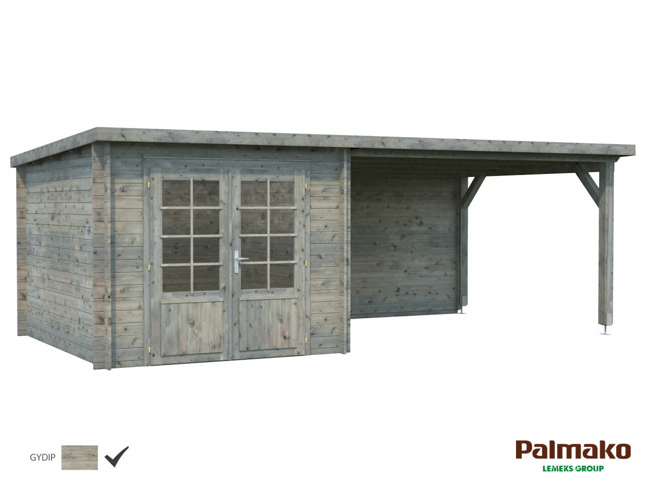 Flachdach Palmako Gartenhaus Ella 8,7+10,0 m²