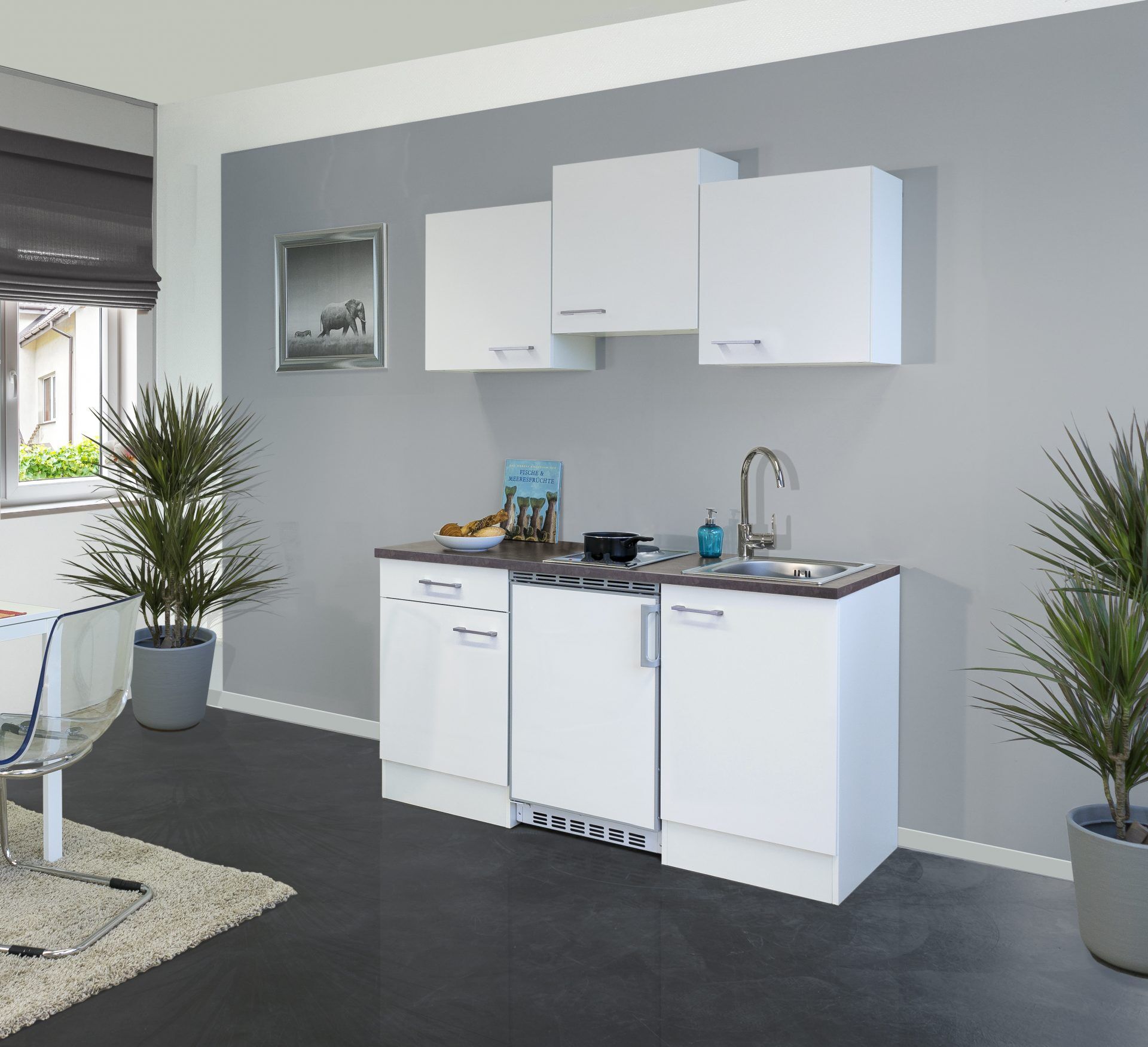 Singleküche LUCCA 150 cm mit E-Geräten