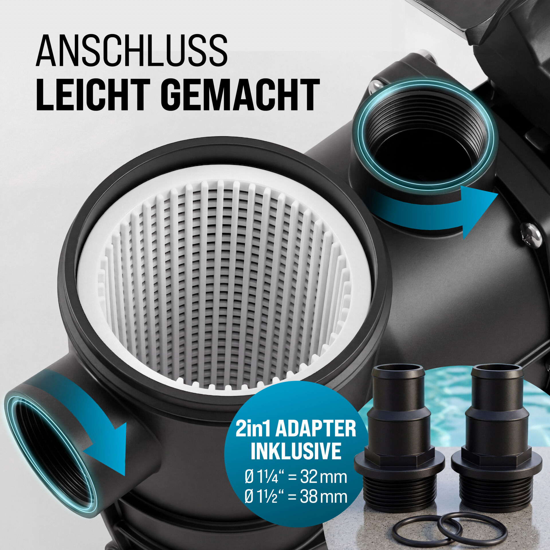 Pumpe Sandfilteranlagen 10980 L/h inkl Vorfilter