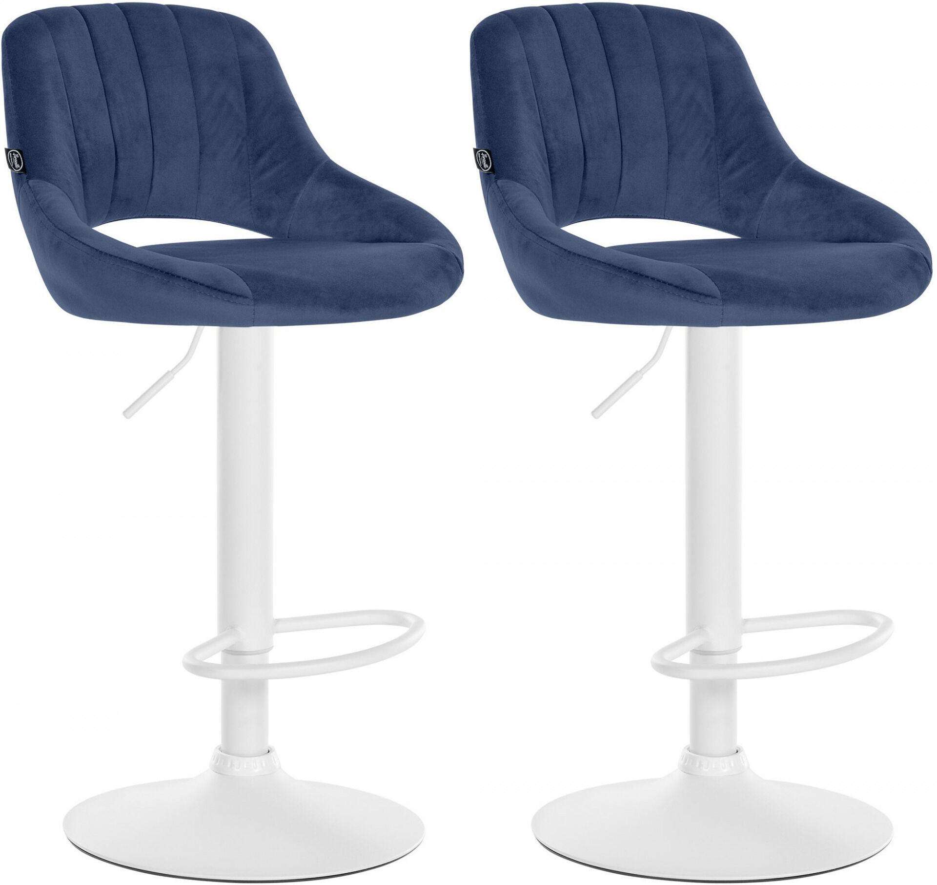 2er Set Barhocker Milet Samt W, blau