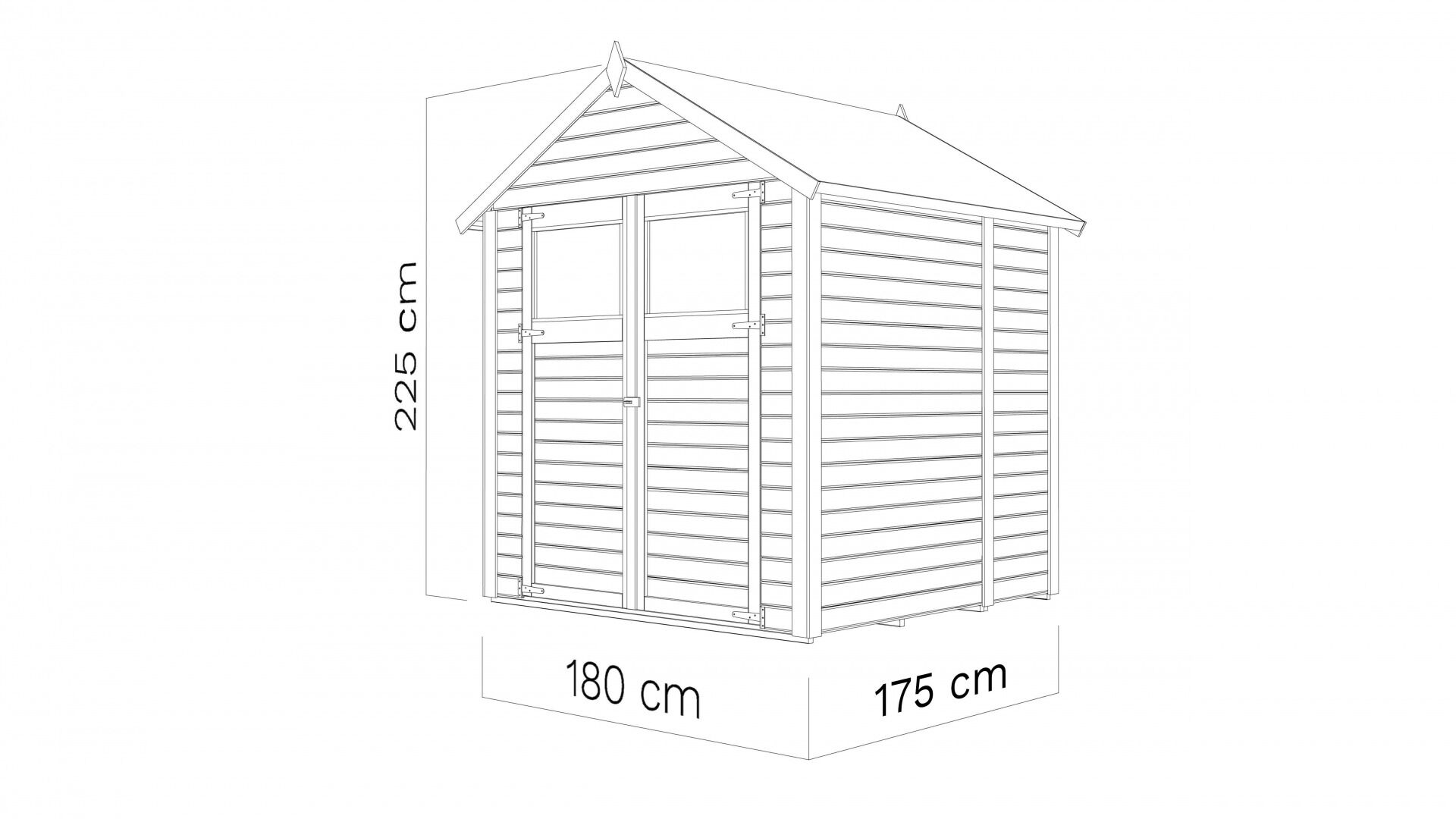 Gartenhaus Sylt 2 naturbelassen 180 x 174 cm