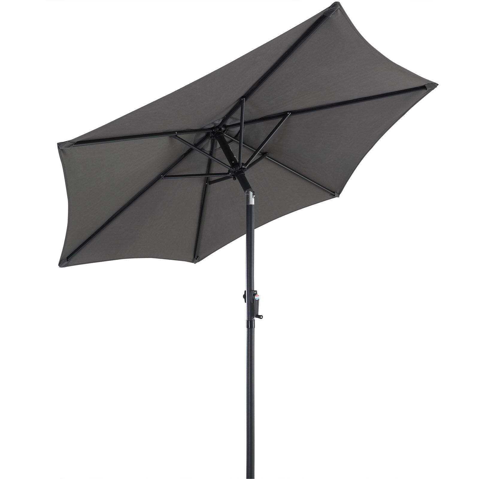 Sonnenschirm Fiji Anthrazit Ø200cm UV-Schutz 80+ mit Kurbel