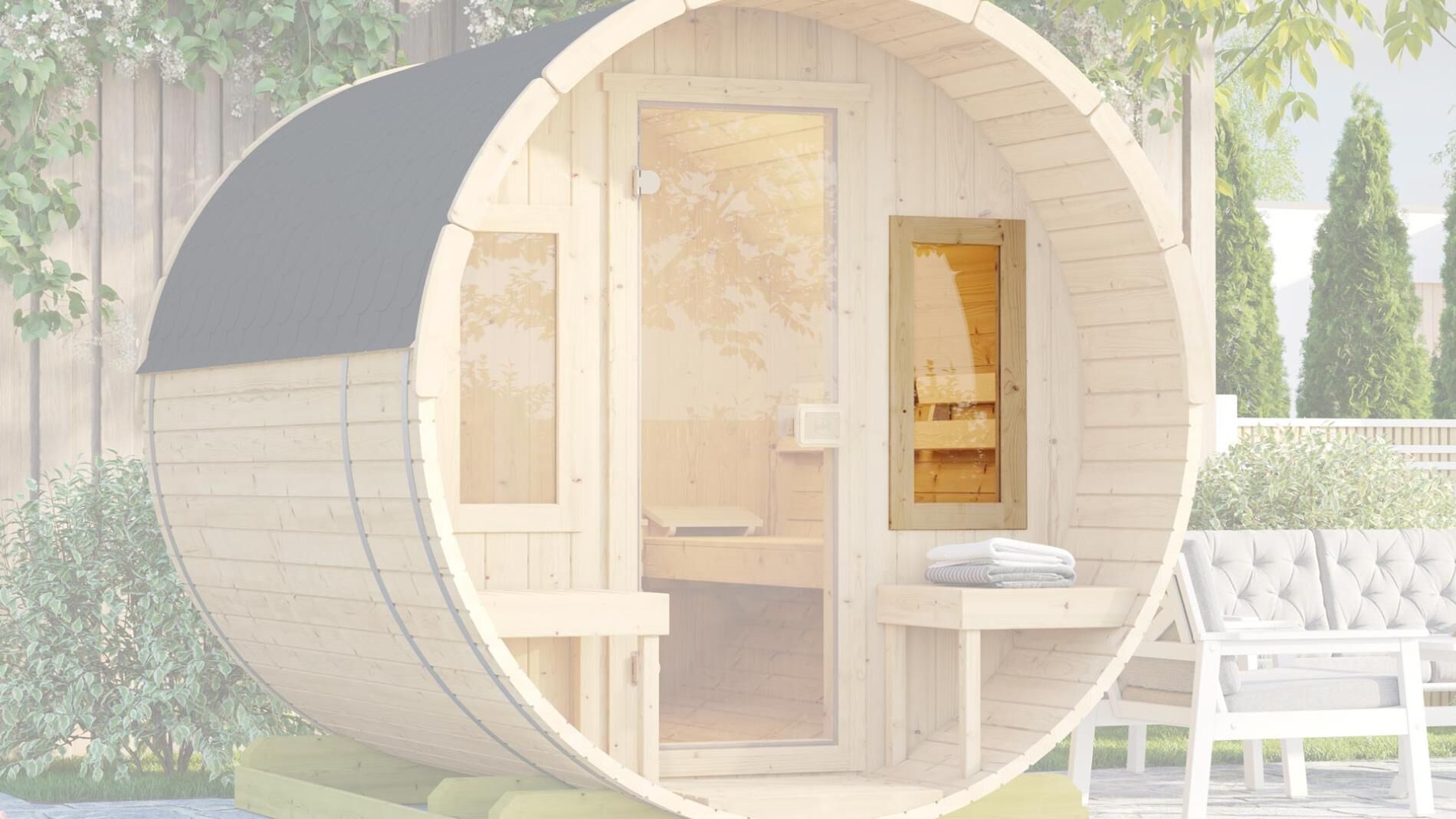 Sauna Zusatzfenster für Fasssauna
