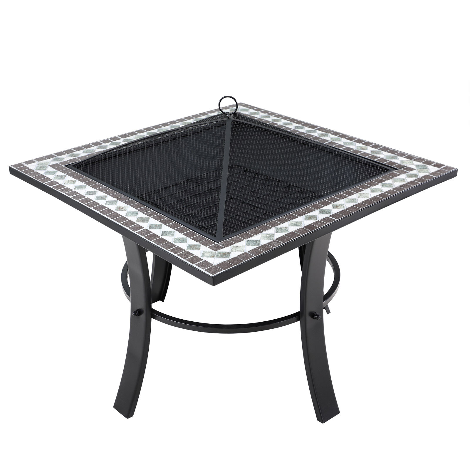 Feuerschale Mosaik Runedak Stahl 76x76cm