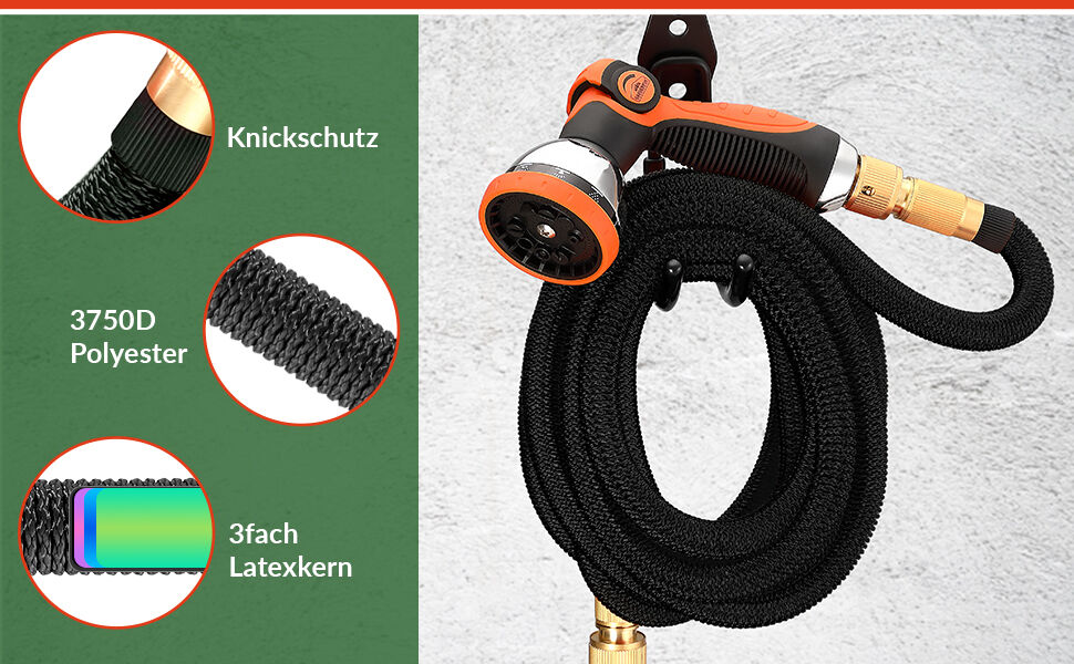 Gartenschlauch Schwarz 15m flexibel