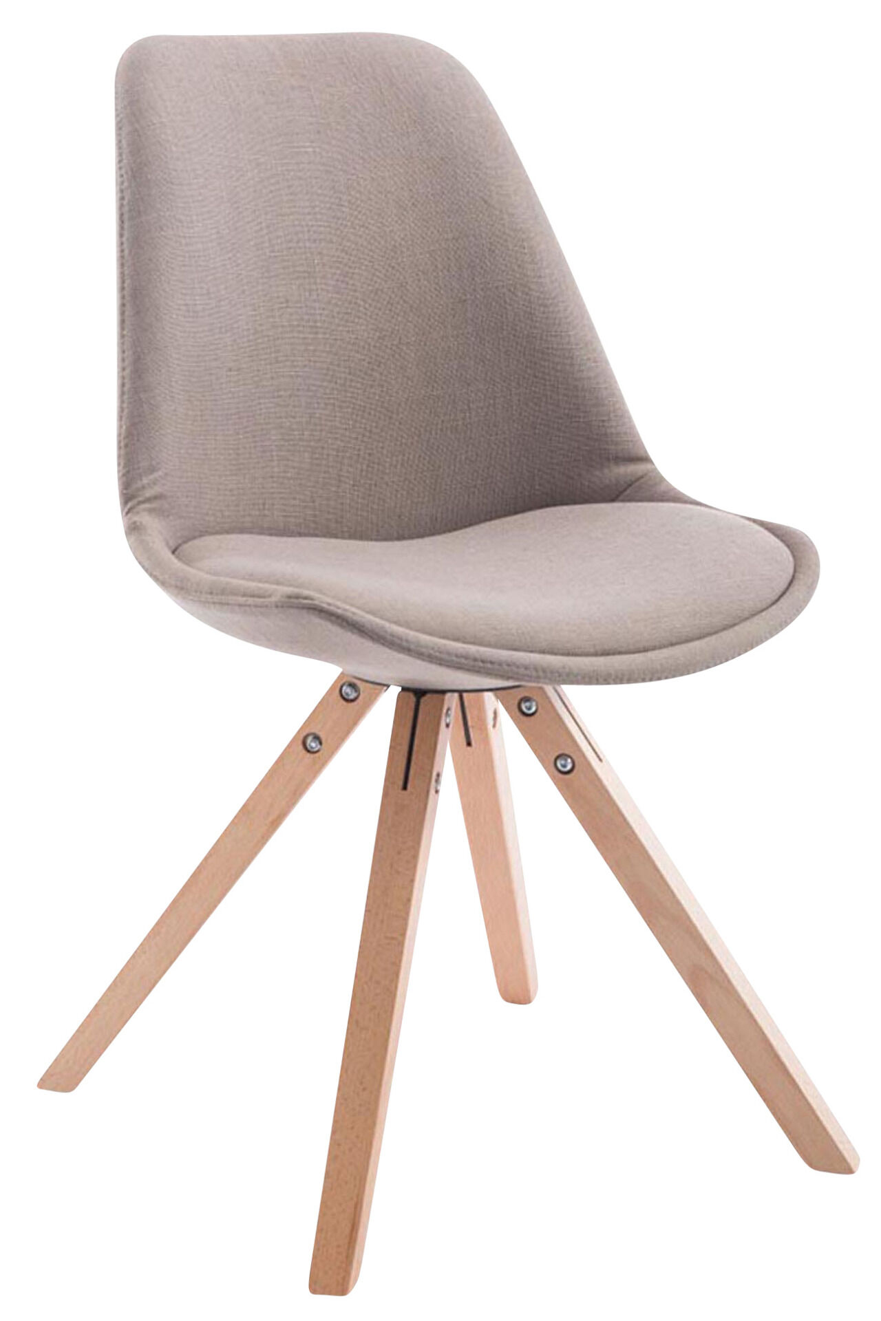 4er Set Besucherstuhl Toulouse Stoff Square Natura, taupe