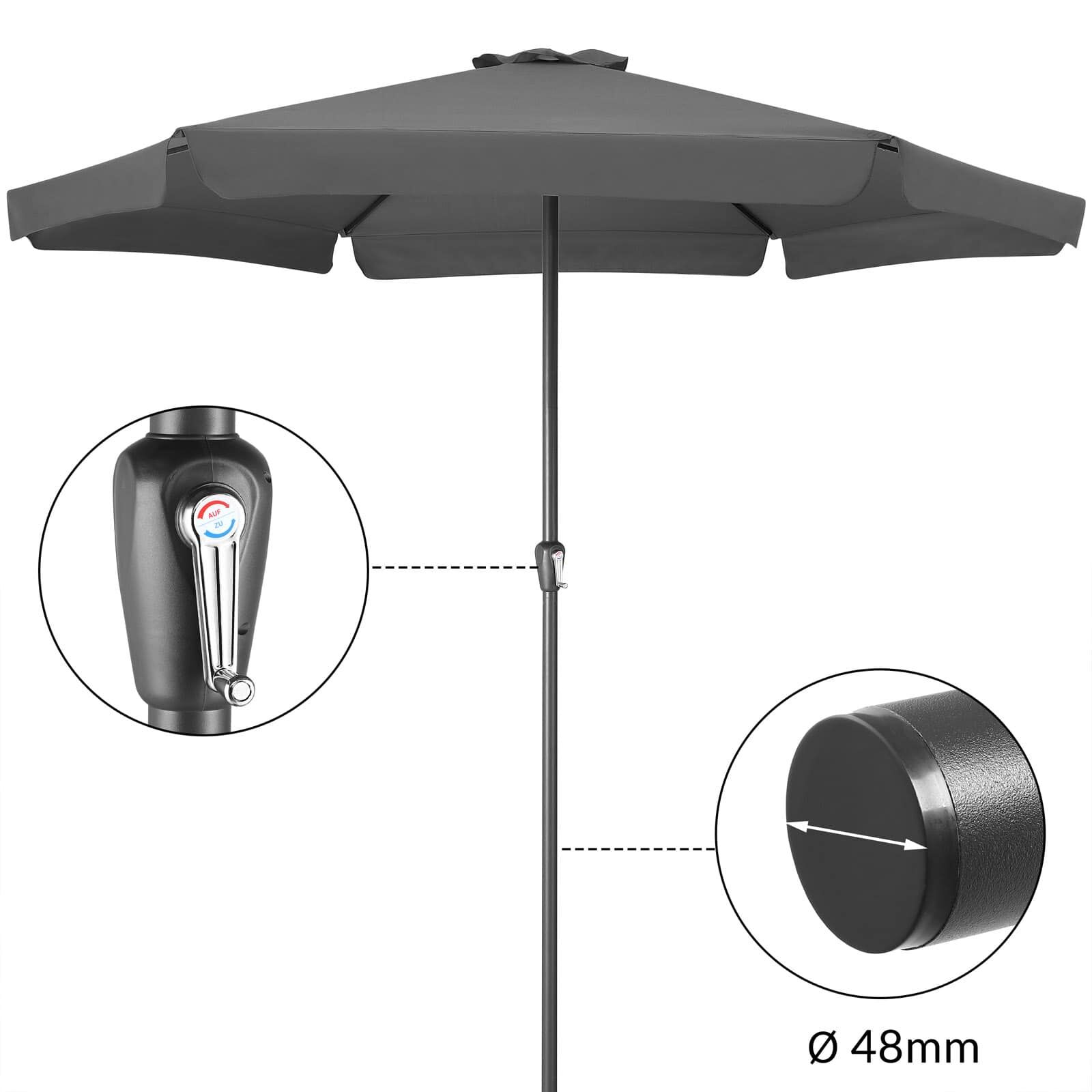 Sonnenschirm Maui Anthrazit Ø330cm UV-Schutz 80+