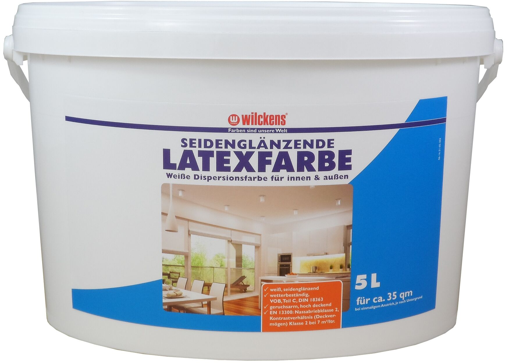 266150 Wilckens Latexfarbe seidenglänzend Weiß 5l