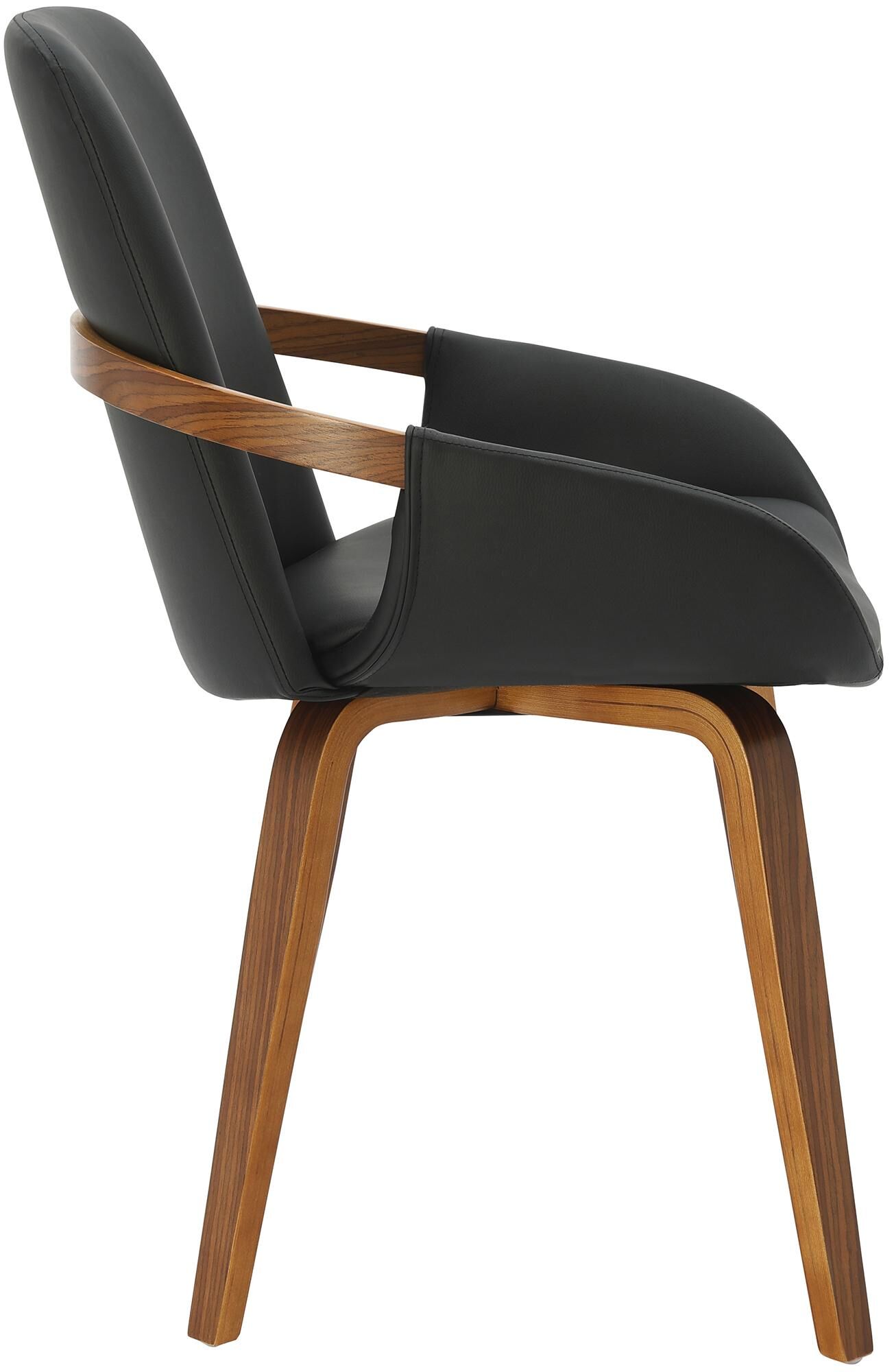 Esszimmerstuhl Bertol Kunstleder, walnuss/schwarz