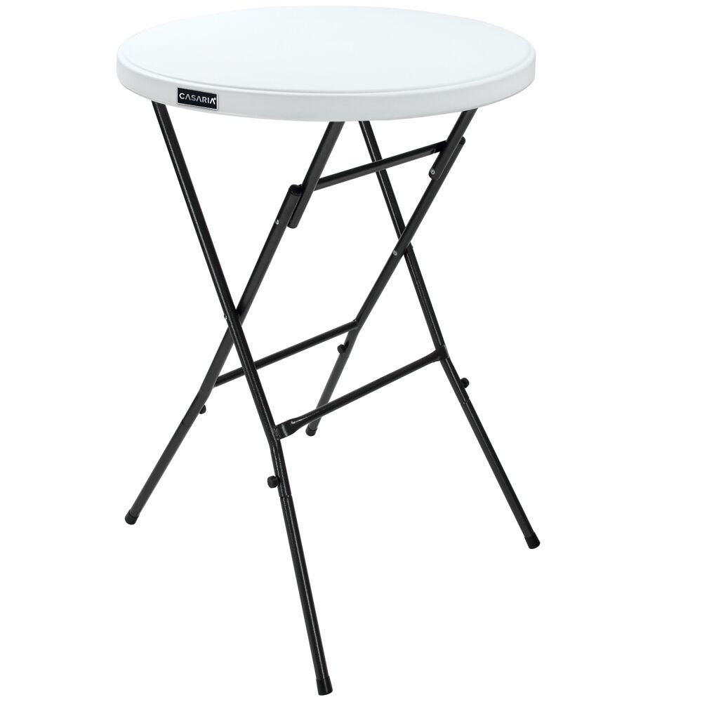 Stehtisch klappbar Kunststoff Ø72cm Weiß