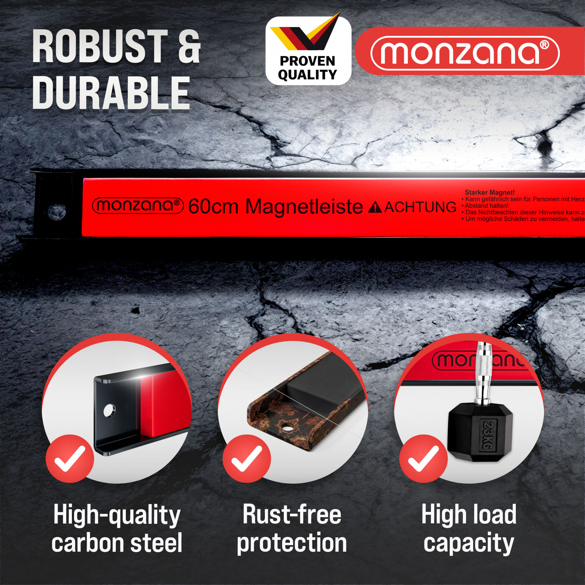Magnetleiste 6er-Set 45cm inkl Montagematerial