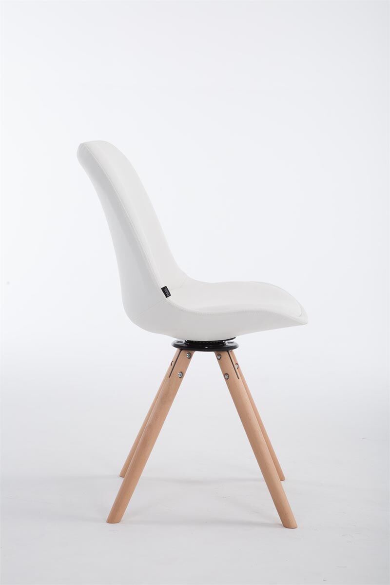 Besucherstuhl Calais Drehbar Natura Rund, weiß